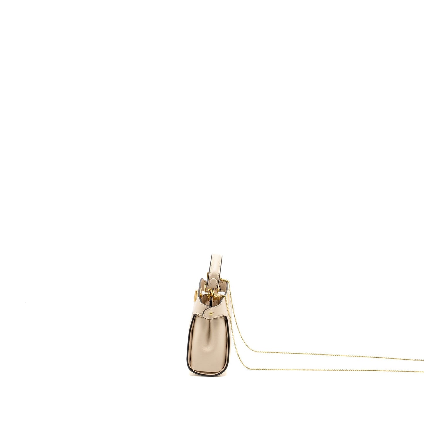 FENDI Nano Peekaboo Lambskin White