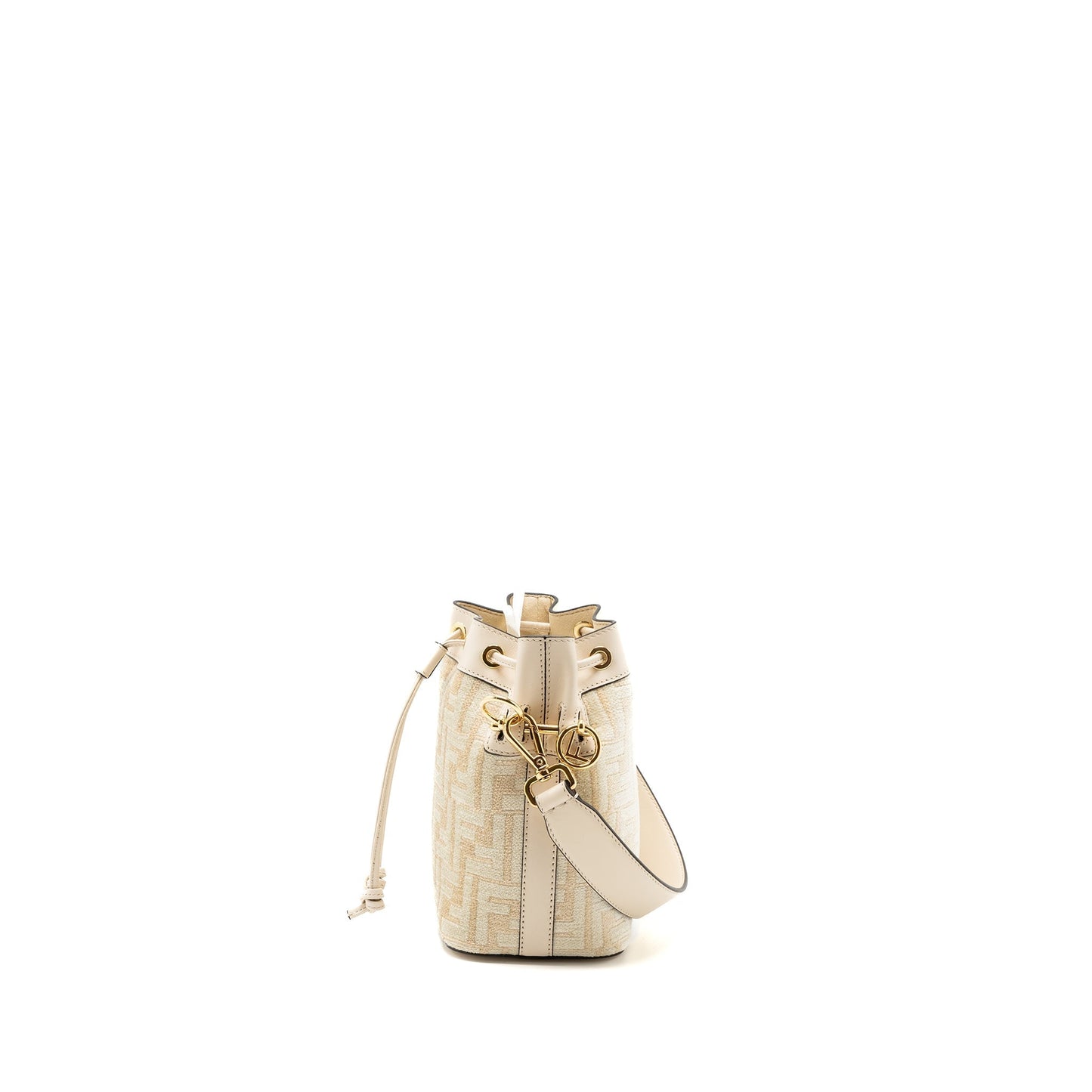 Fendi mini Mon Tresor bucket Purse fabric / leather cream