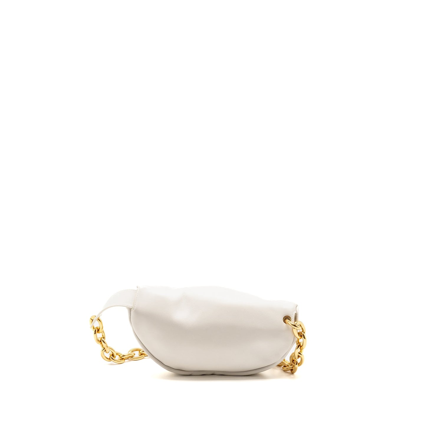 Bottega Veneta The Belt Chain Pouch Purse Calfskin White