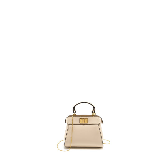 FENDI Nano Peekaboo Lambskin White