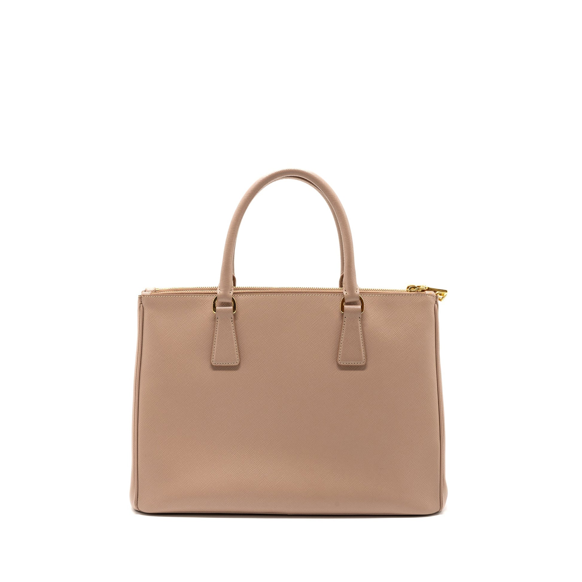 Prada Double Zip Shopping Toto Saffiano Cammeo