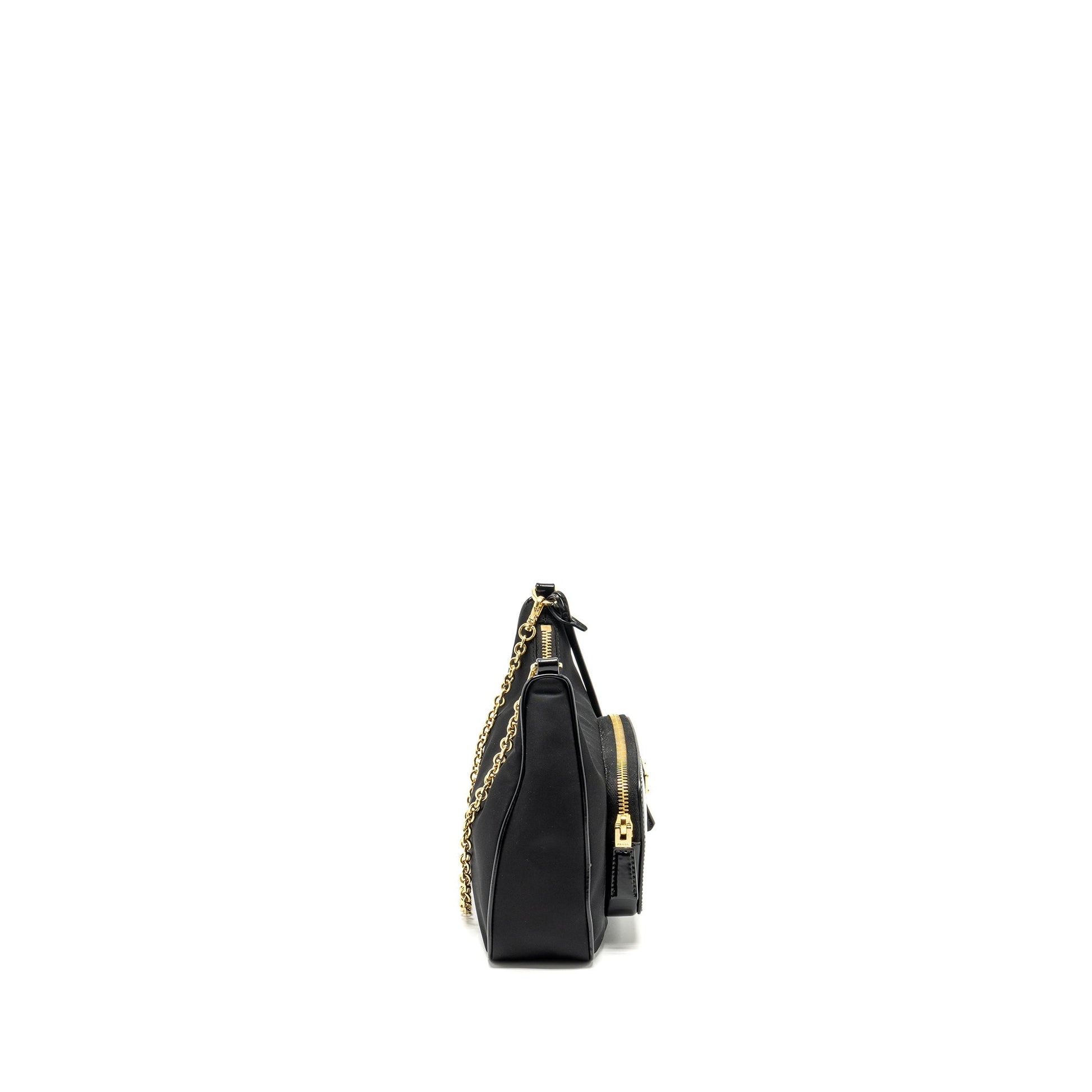 Prada Re-nylon Mini Purse calfskin black