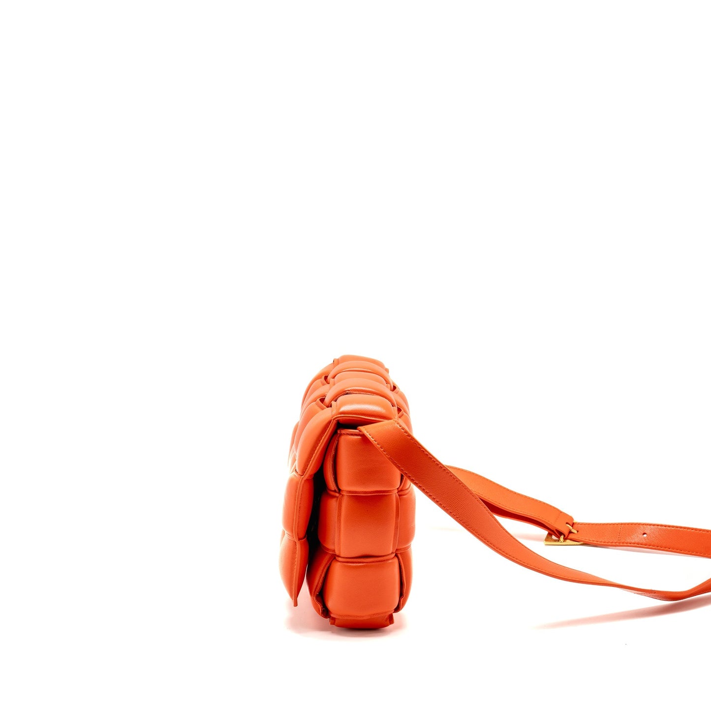 Bottega Veneta Padded Cassette Purse Lambskin Orange