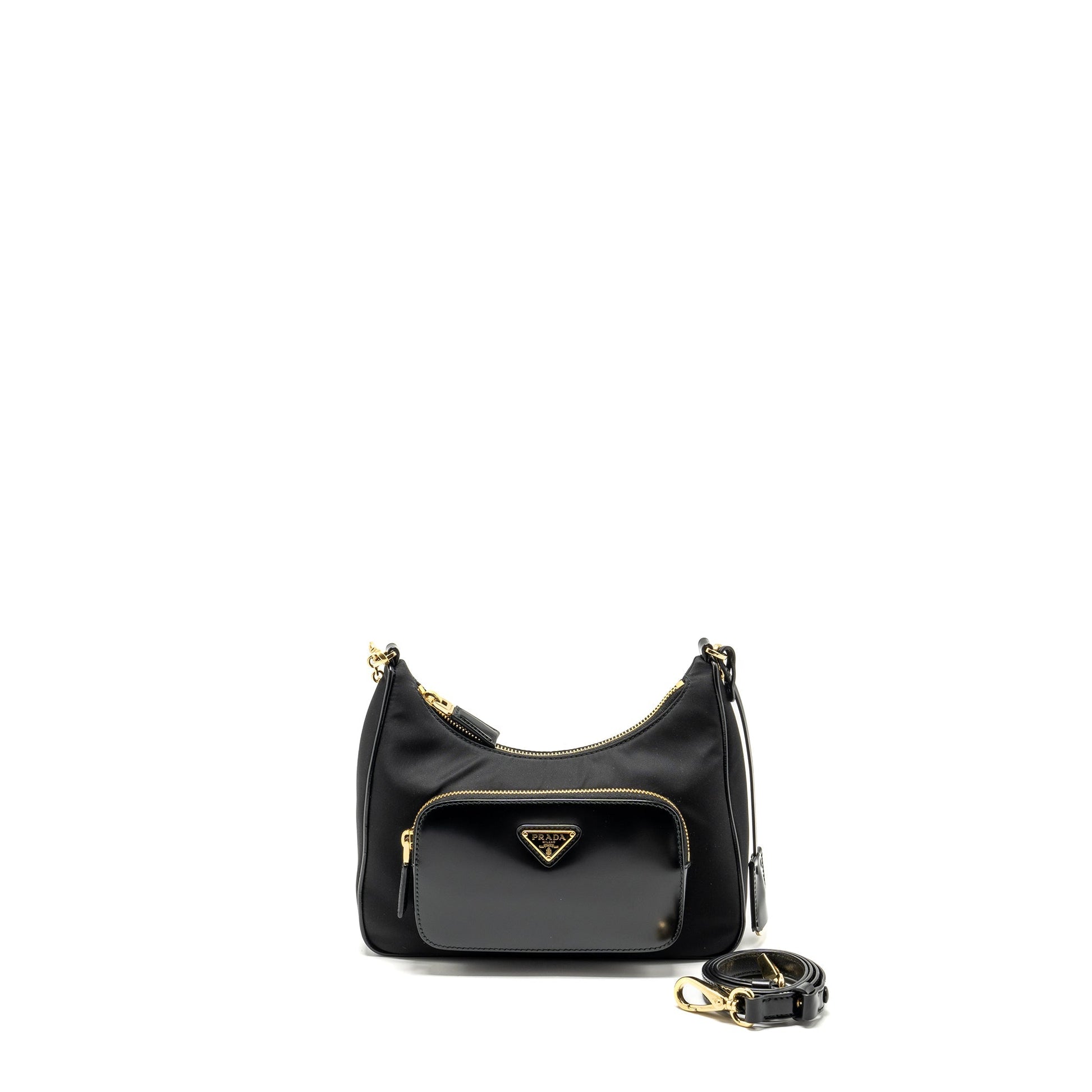 Prada Re-nylon Mini Purse calfskin black