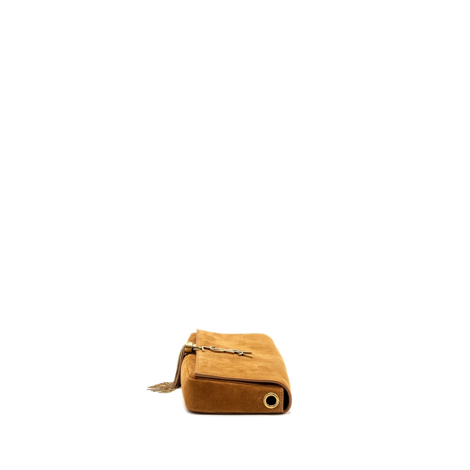 Saint Laurent Kate Tassel Crossbody Purse Suede Brown
