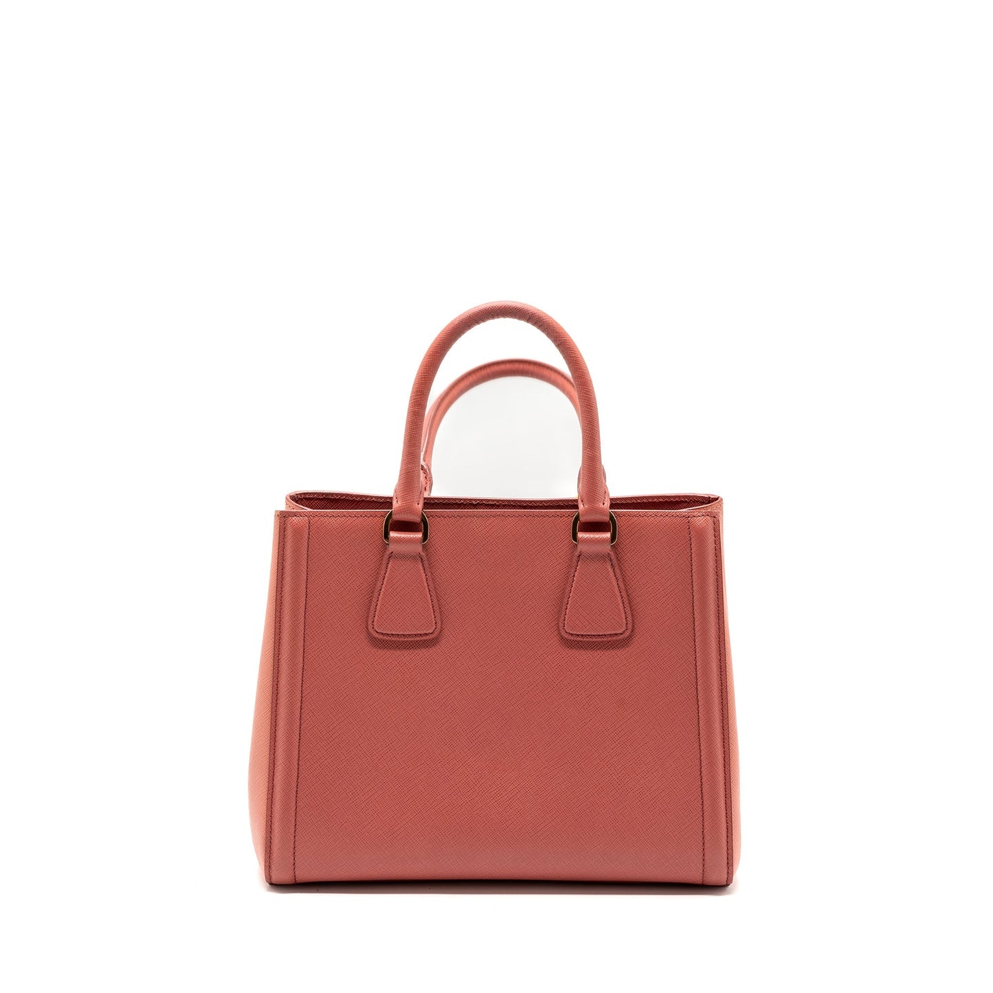 Prada top handle small tote Purse saffiano calfskin pink