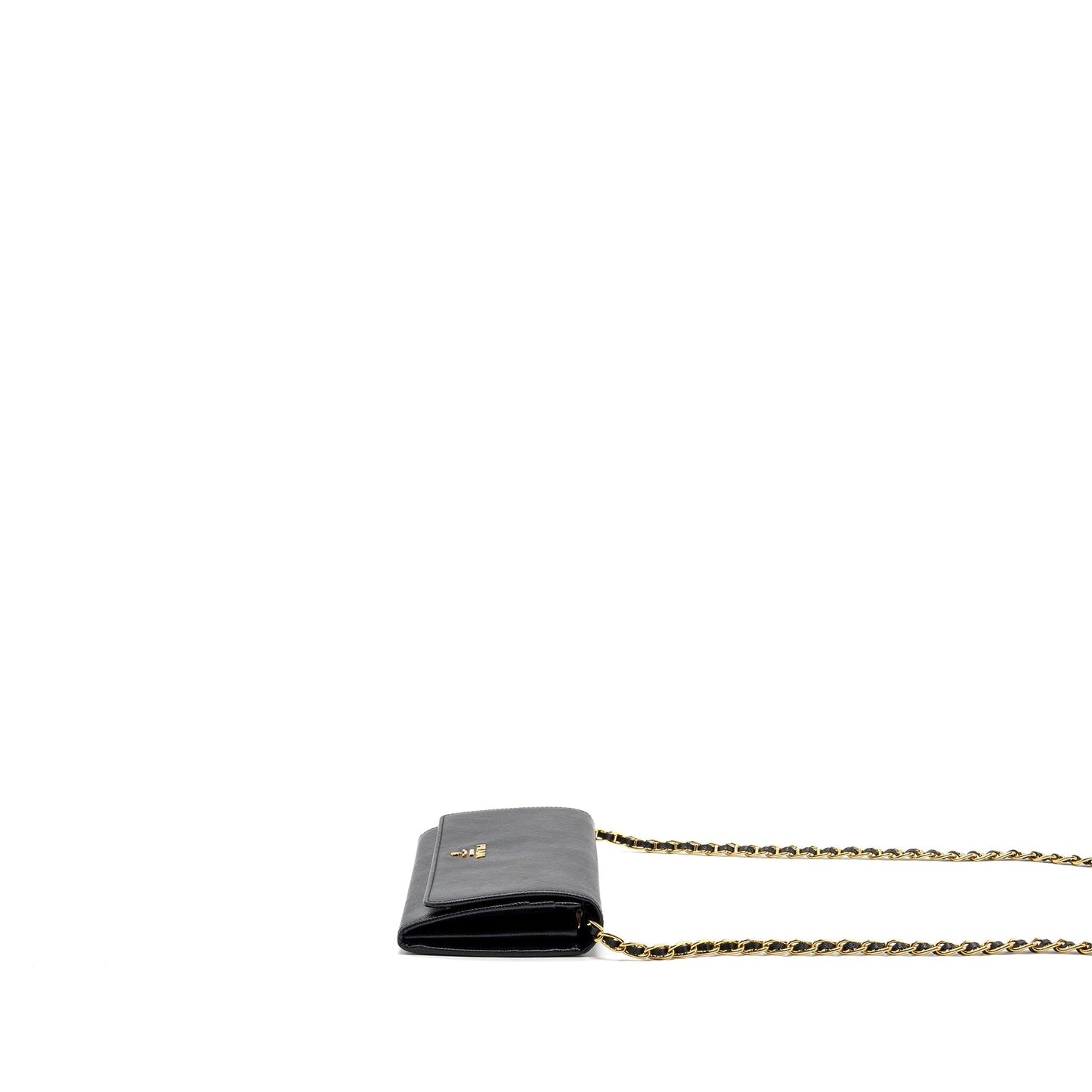 Prada long wallet with chain saffiano black