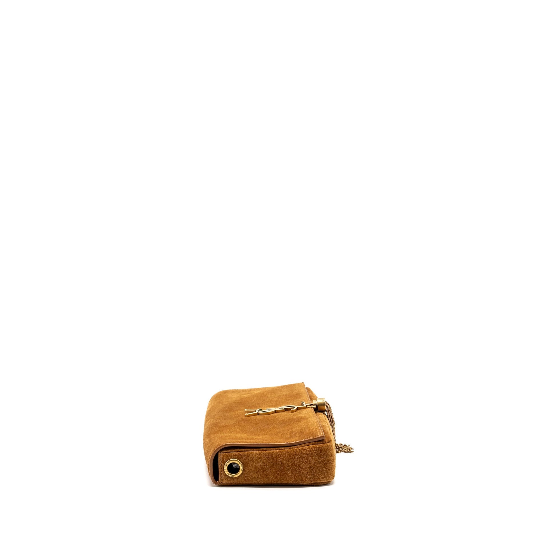 Saint Laurent Kate Tassel Crossbody Purse Suede Brown