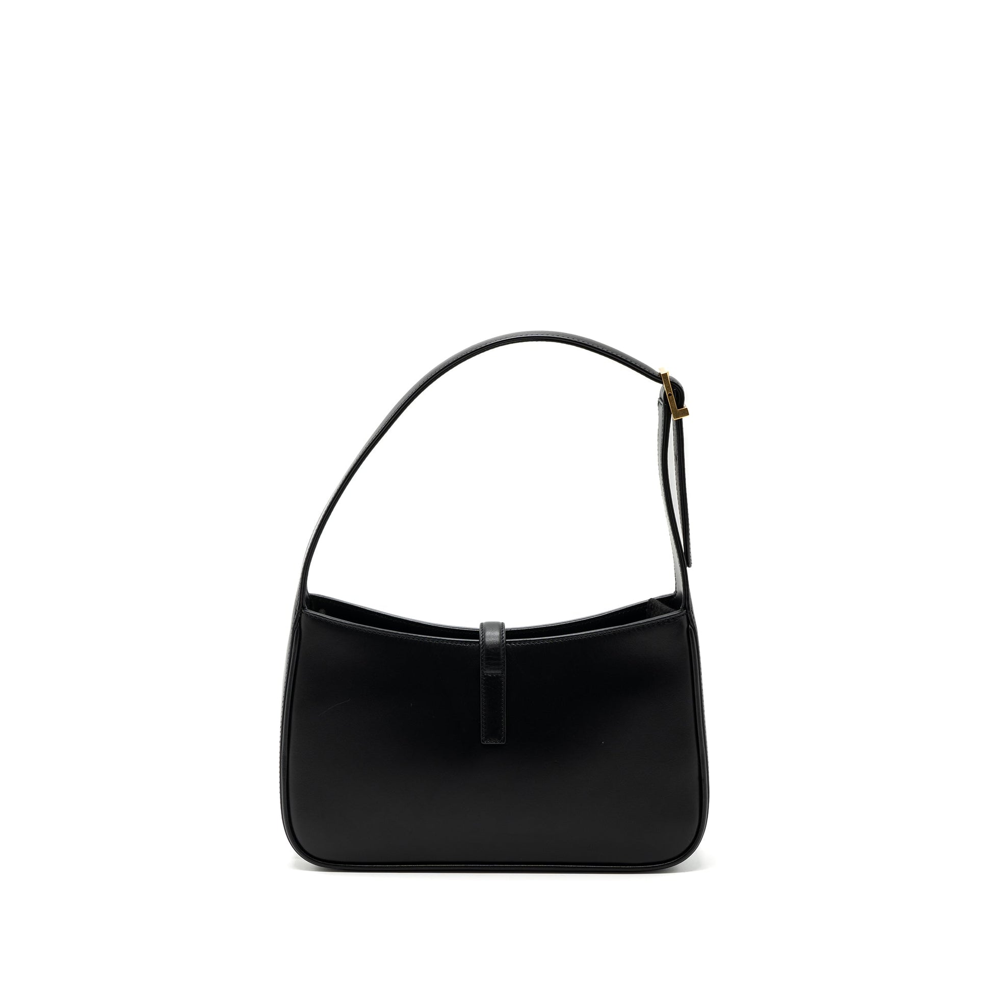 Saint Laurent/ Le 5 A 7 Hobo Purse Smooth Calfskin Black