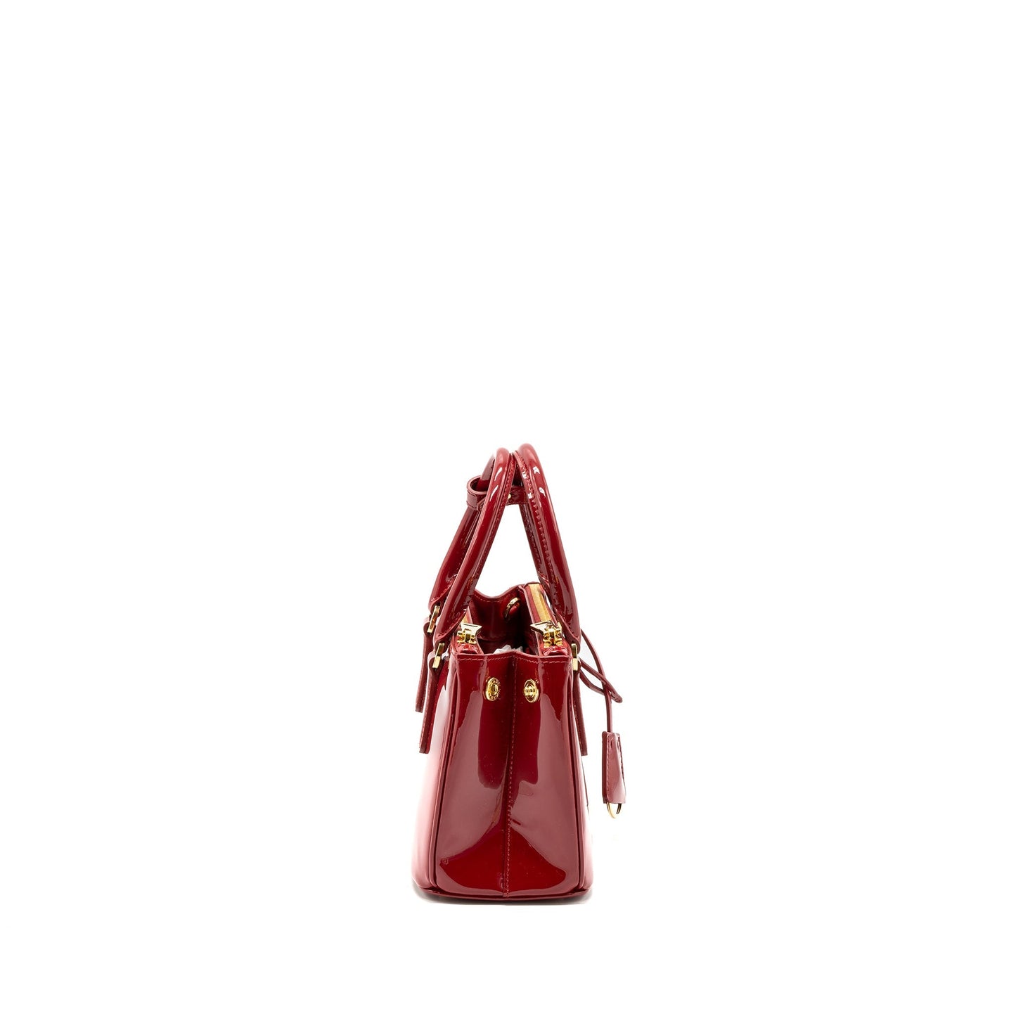 Prada Small Galleria Purse Patent Cherry