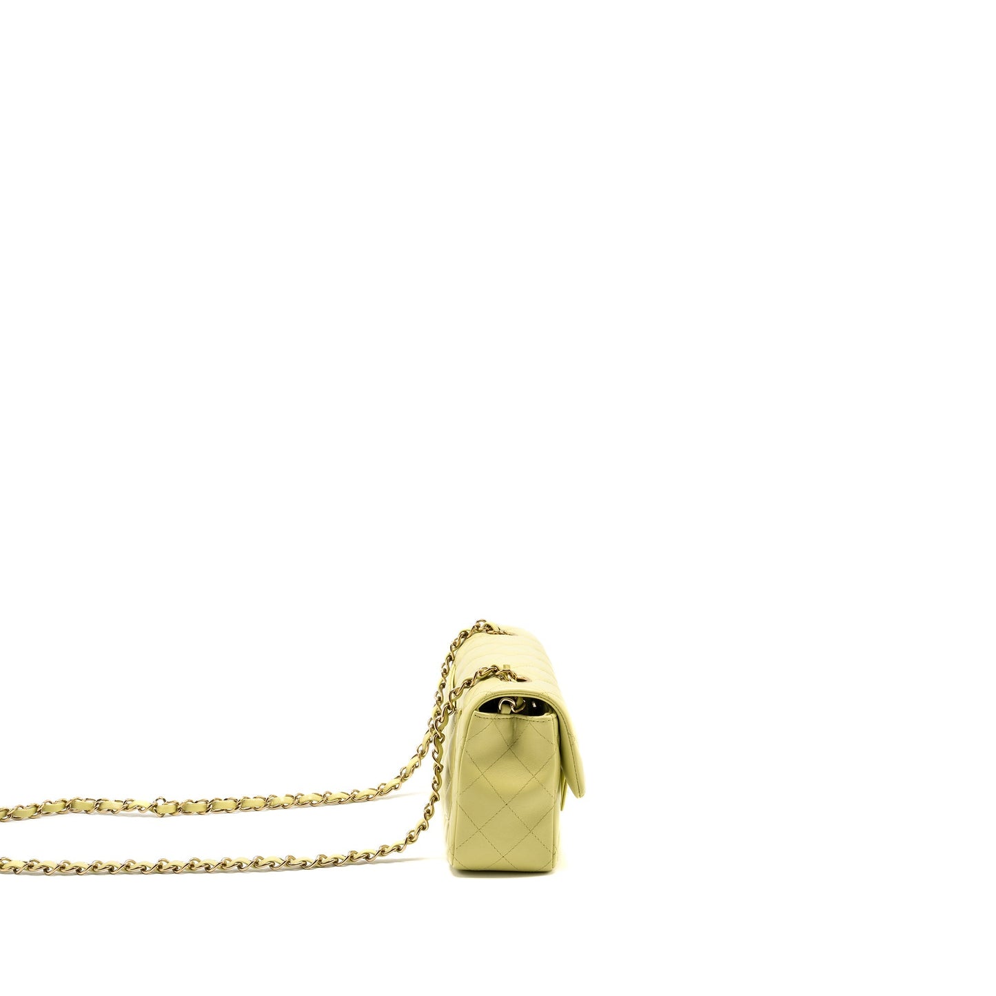 Chanel Mini Rectangular Flap Bag Lambskin Pistachio L (Microchip)