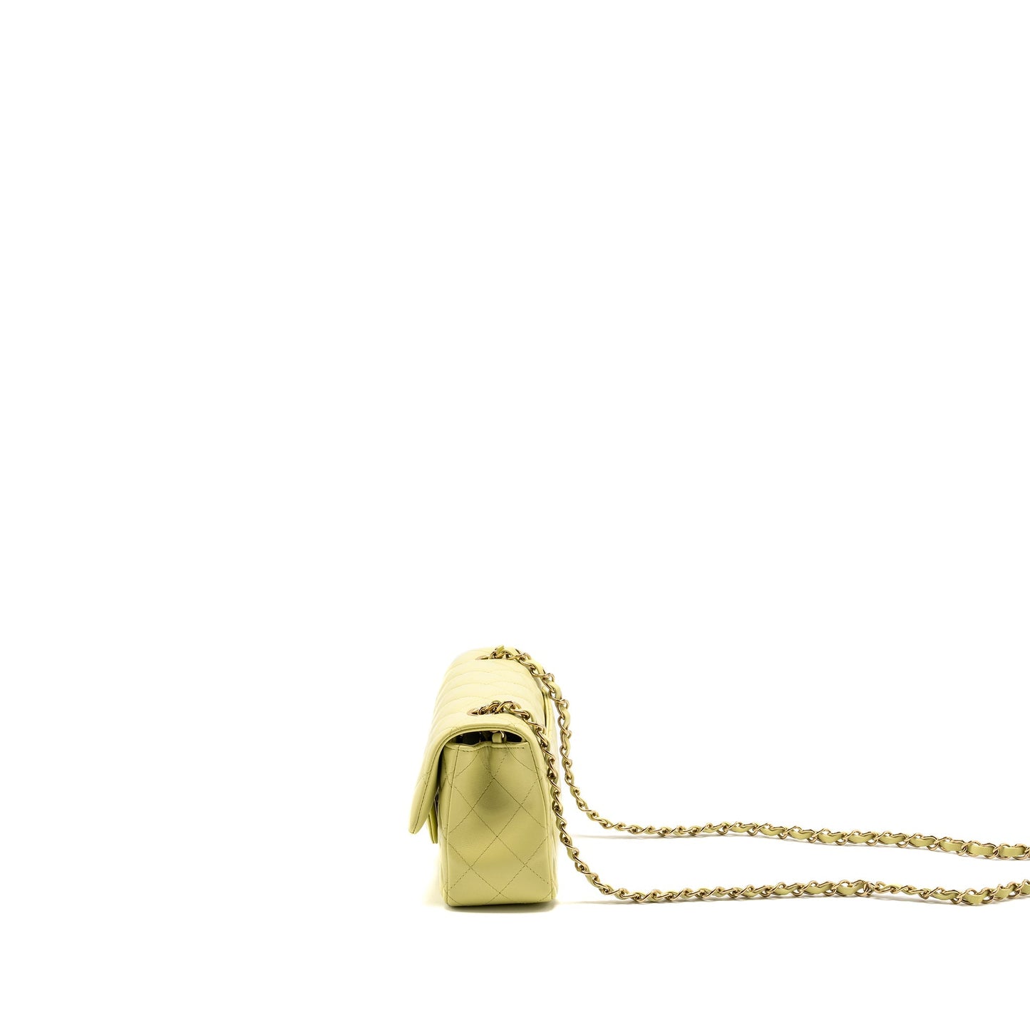 Chanel Mini Rectangular Flap Bag Lambskin Pistachio L (Microchip)