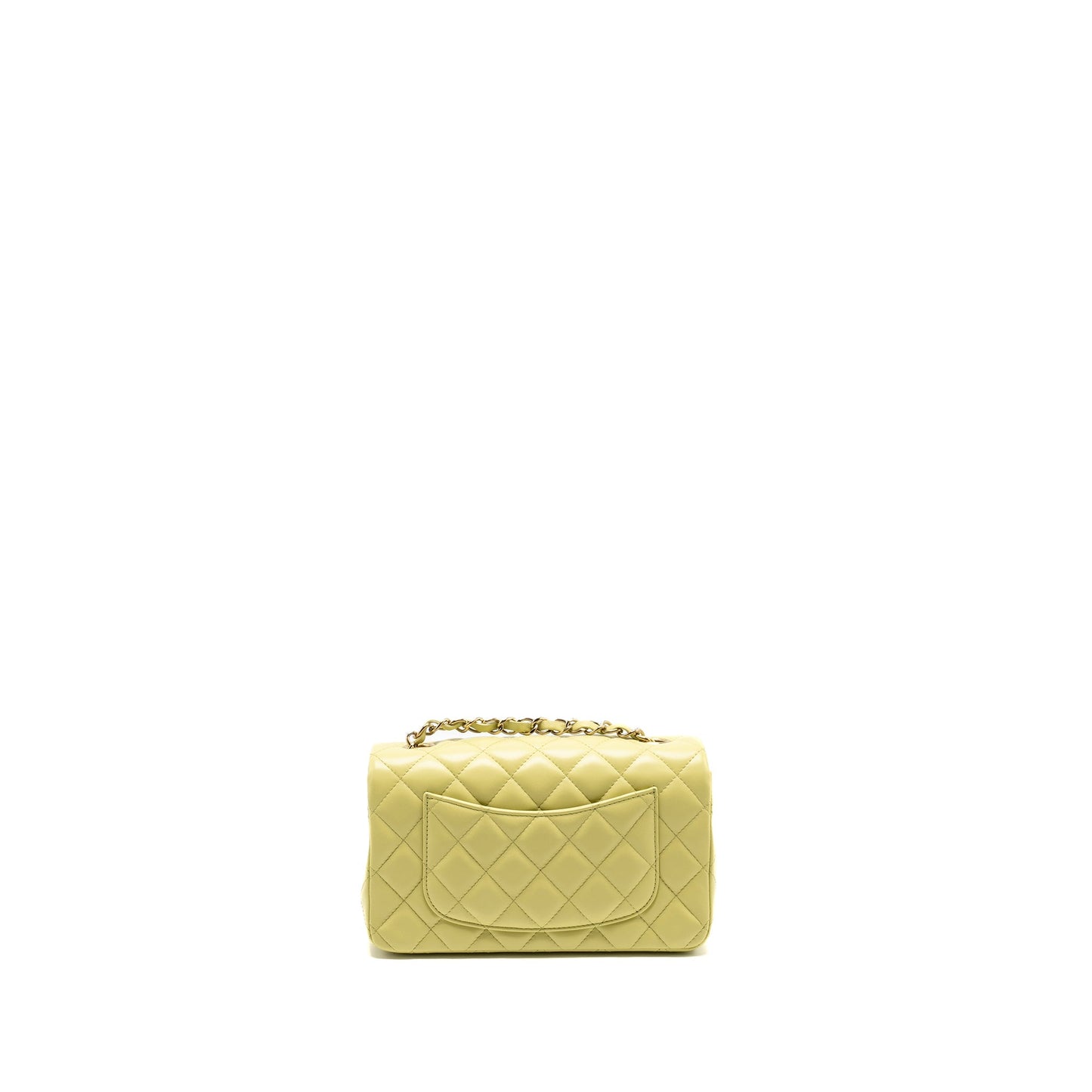 Chanel Mini Rectangular Flap Bag Lambskin Pistachio L (Microchip)