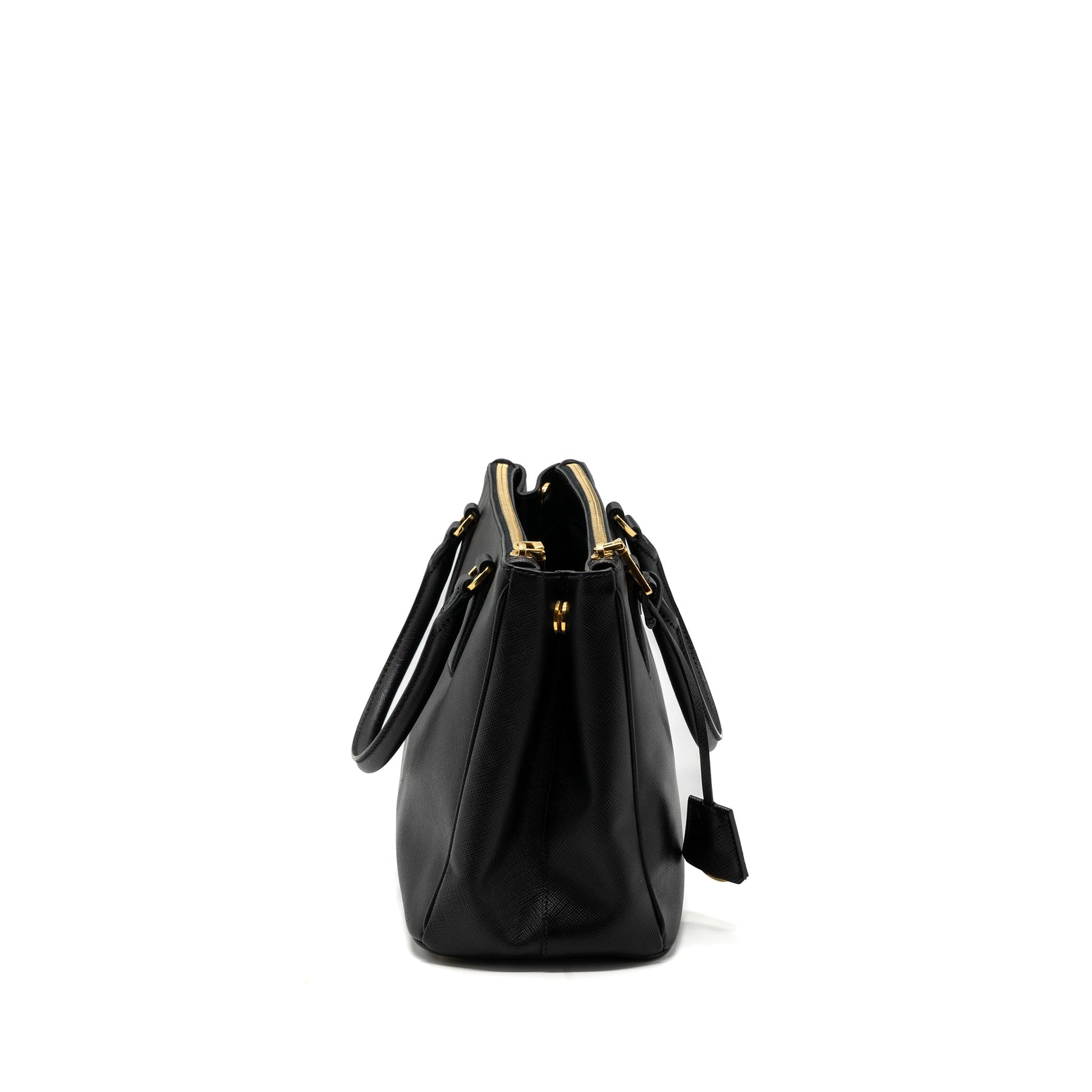 Prada double zip tote Purse saffiano calfskin black