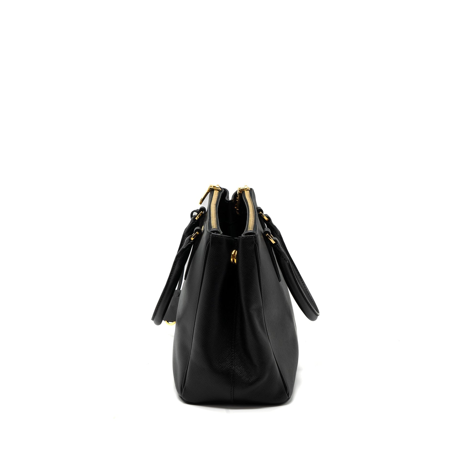 Prada double zip tote Purse saffiano calfskin black