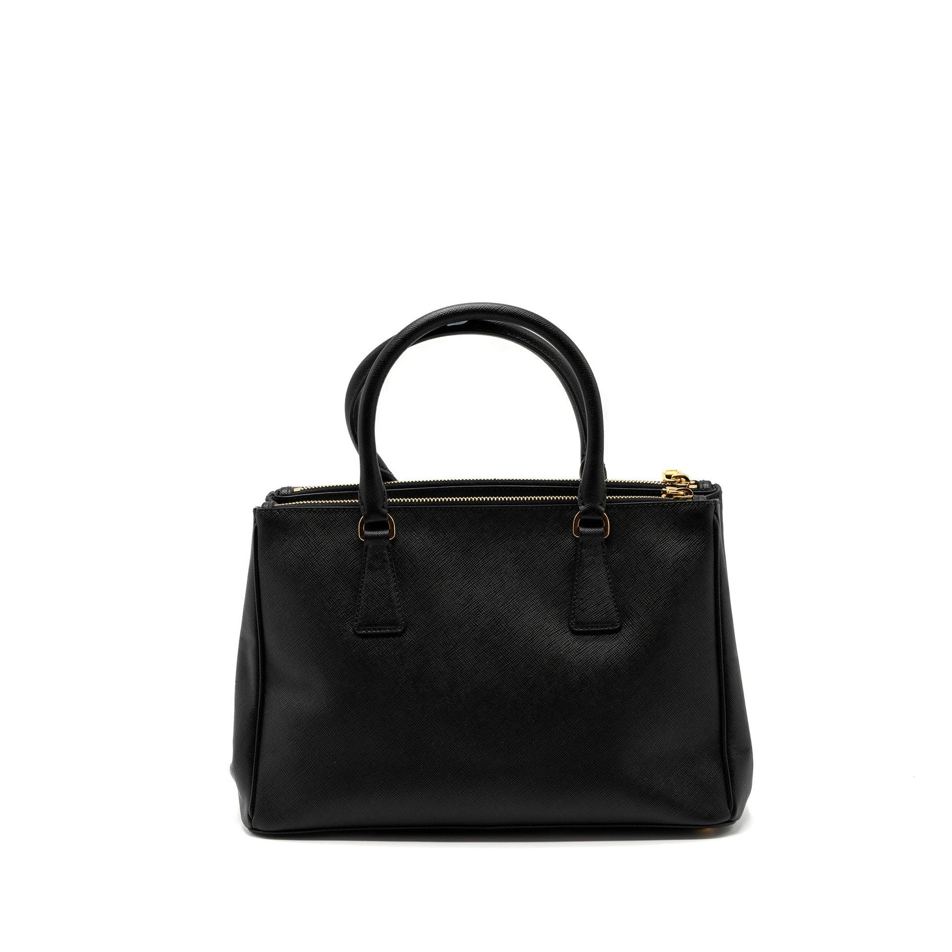 Prada double zip tote Purse saffiano calfskin black
