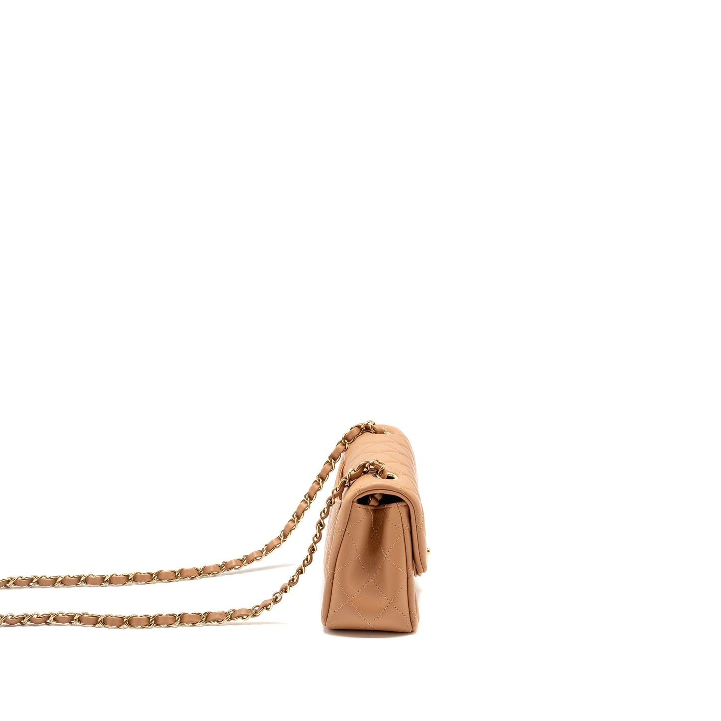 Chanel Mini Rectangular Flap Bag Lambskin Beige L (Microchip)