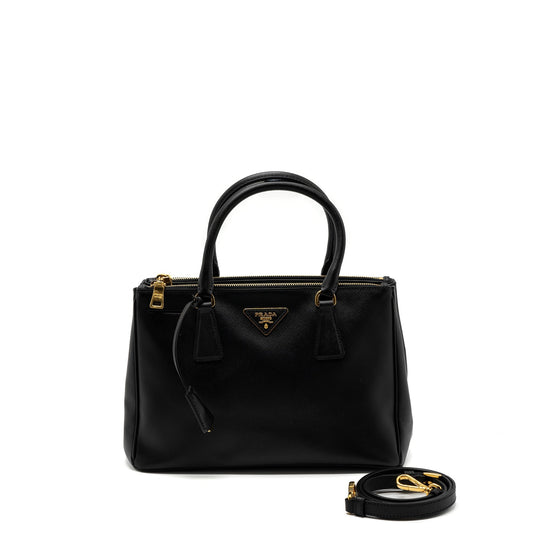 Prada double zip tote Purse saffiano calfskin black