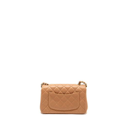 Chanel Mini Rectangular Flap Bag Lambskin Beige L (Microchip)