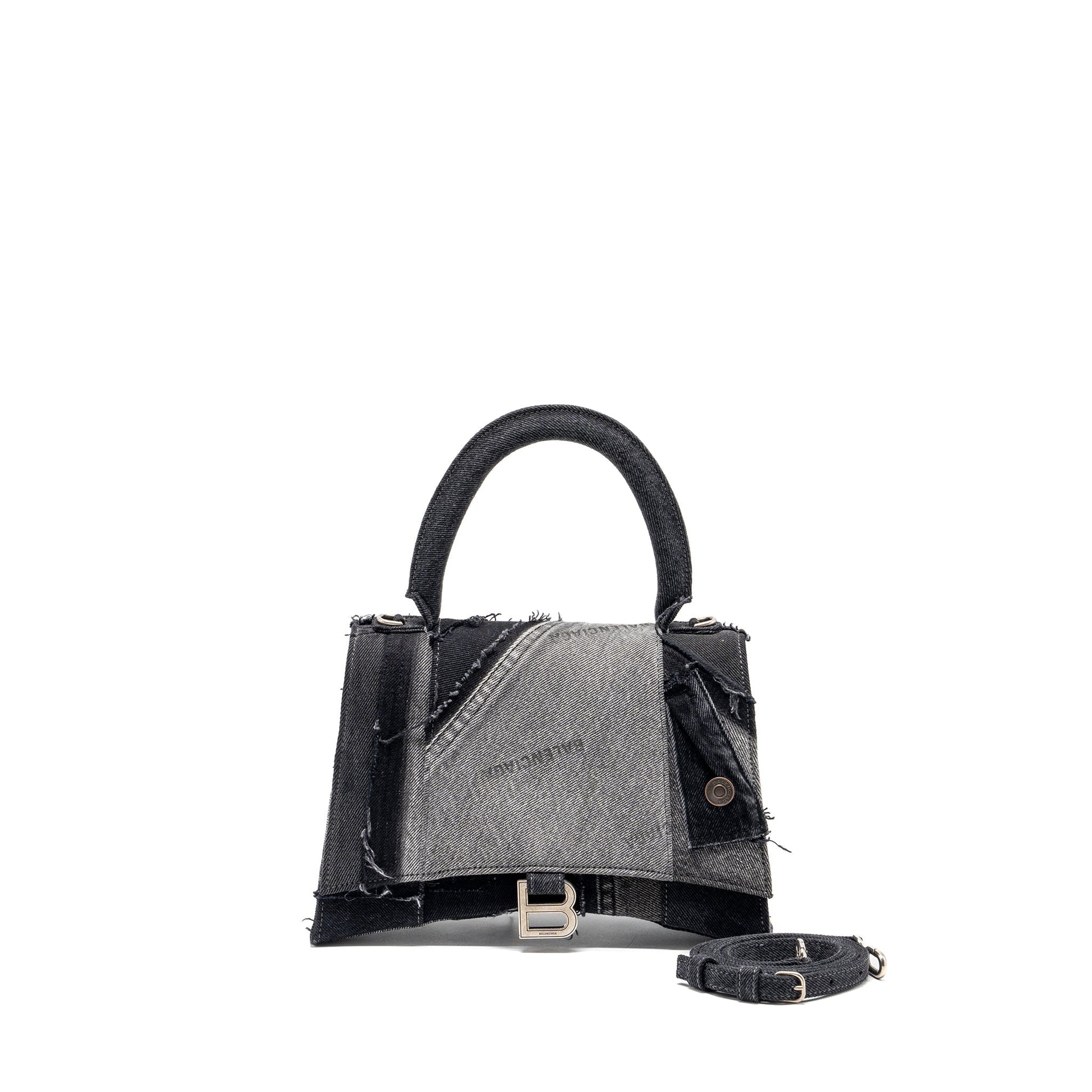Balenciaga medium hourglass bag limited edition denim black/multicolour SHW