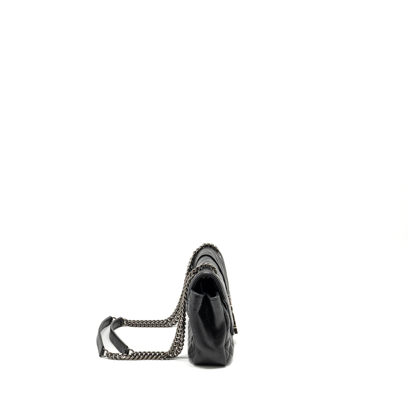 Saint Laurent College Flap Purse lambskin black ruthenium
