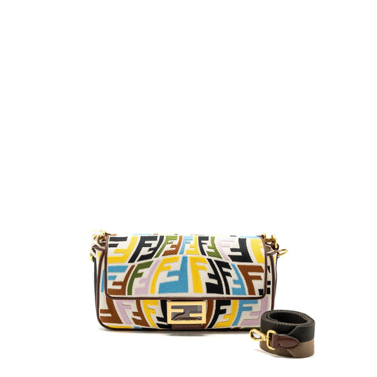 Fendi baguette Purse canvas mulcicolour beige / brown