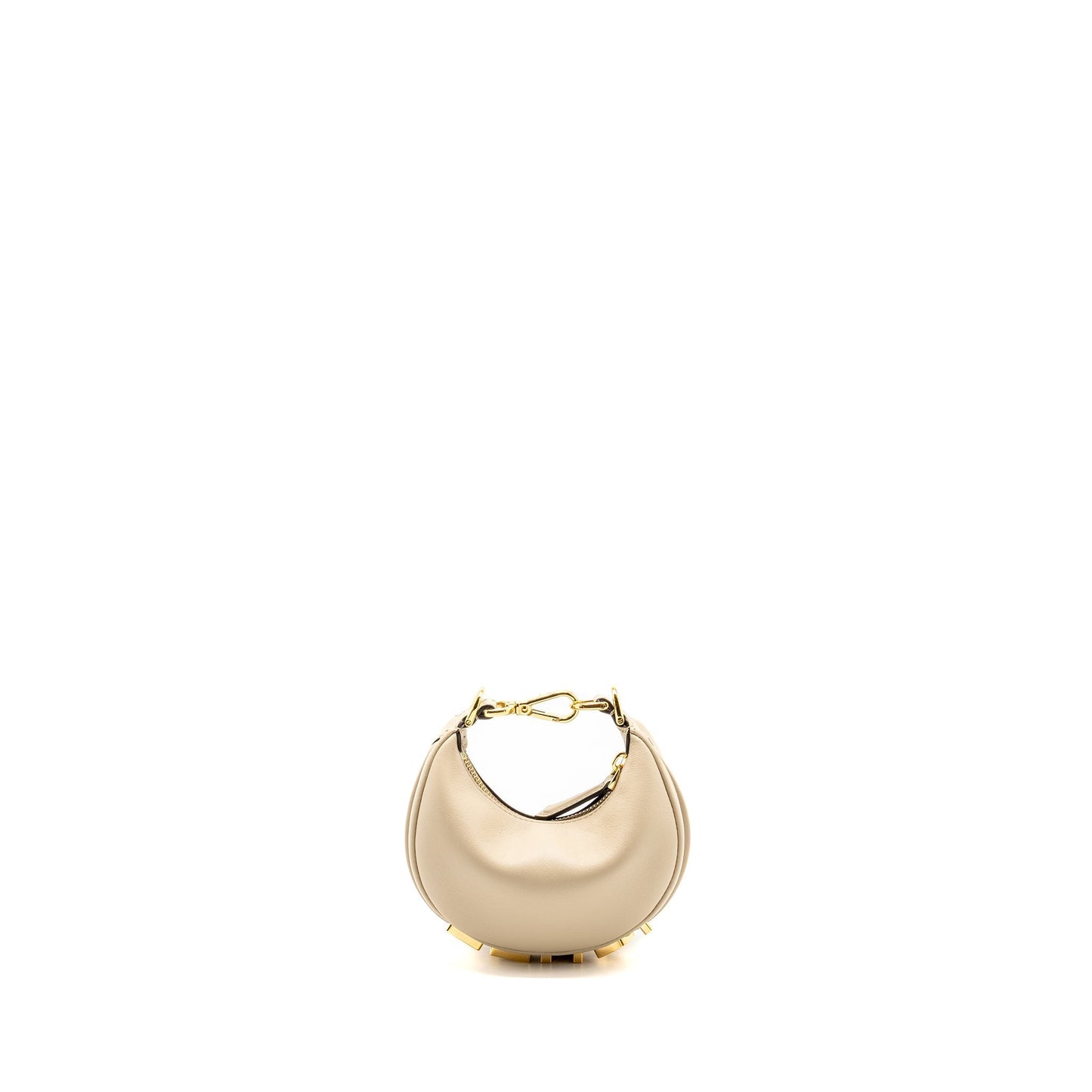 Fendi Nano Fendigraphy Leather Charm Calfskin Beige