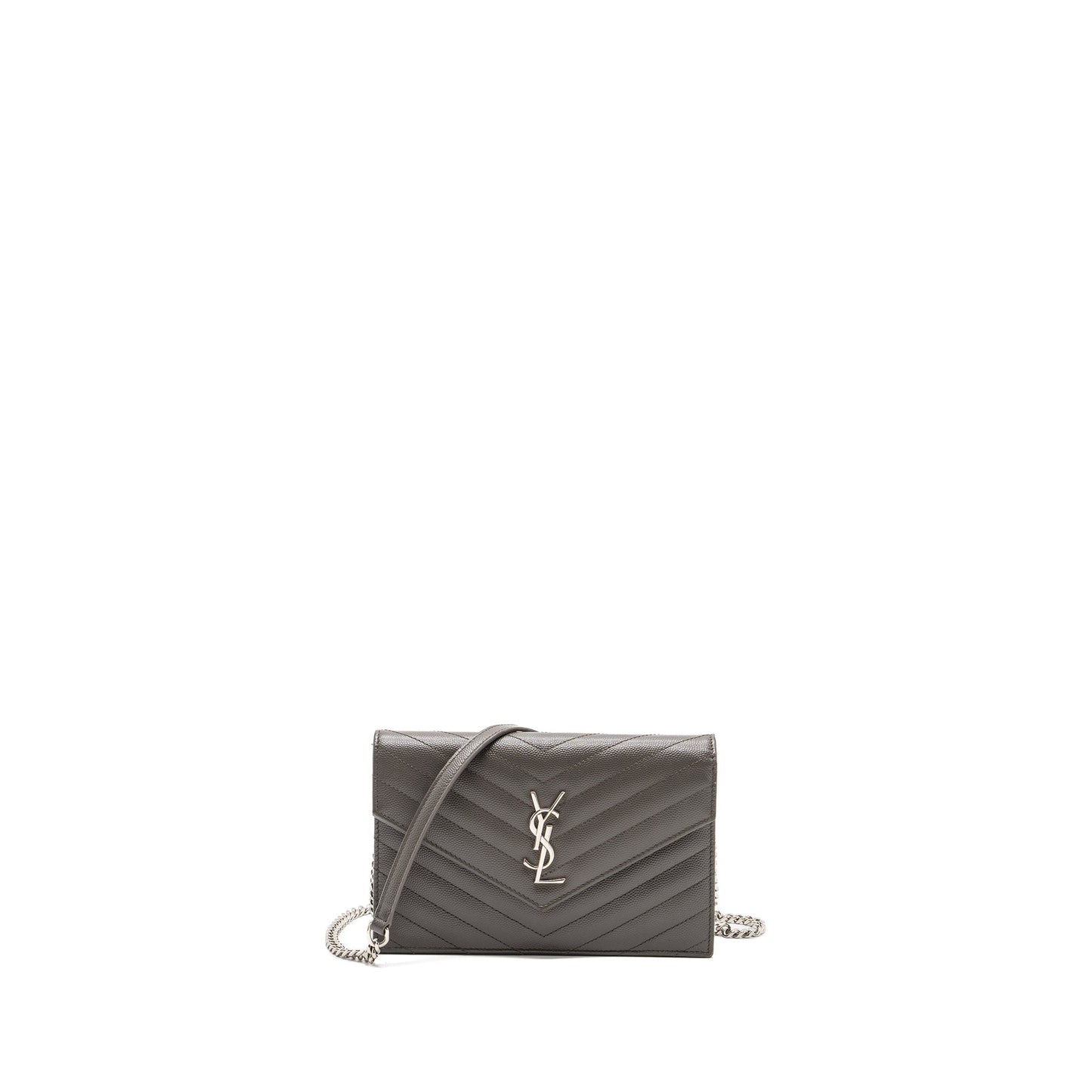 Saint Laurent/ Envelop Chain Purse Calfskin Grey