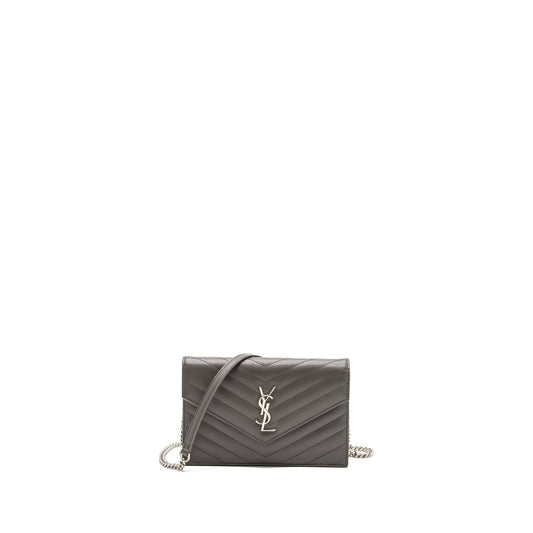 Saint Laurent/ Envelop Chain Purse Calfskin Grey