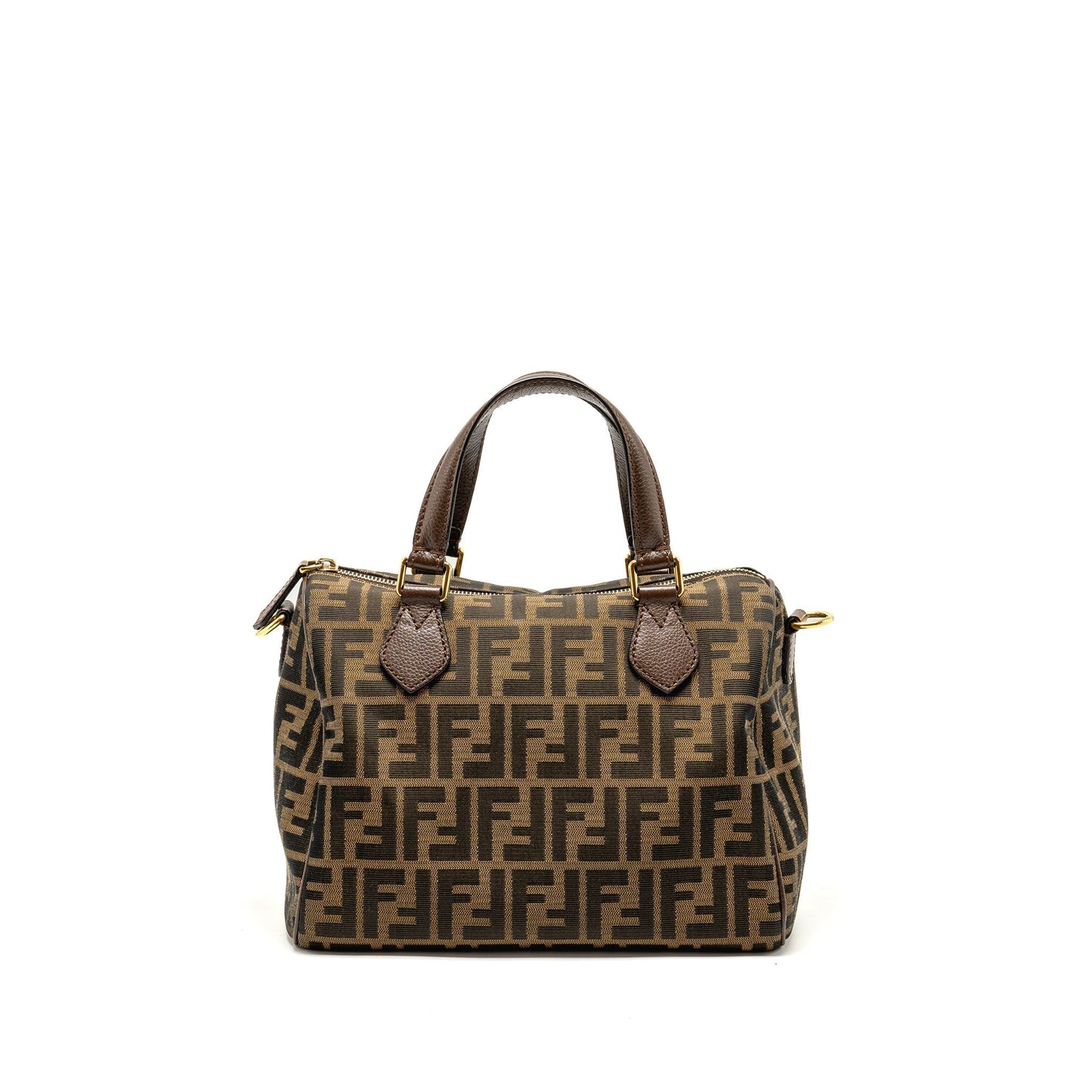 Fendi Boston Purse Jacquard Canvas Brown