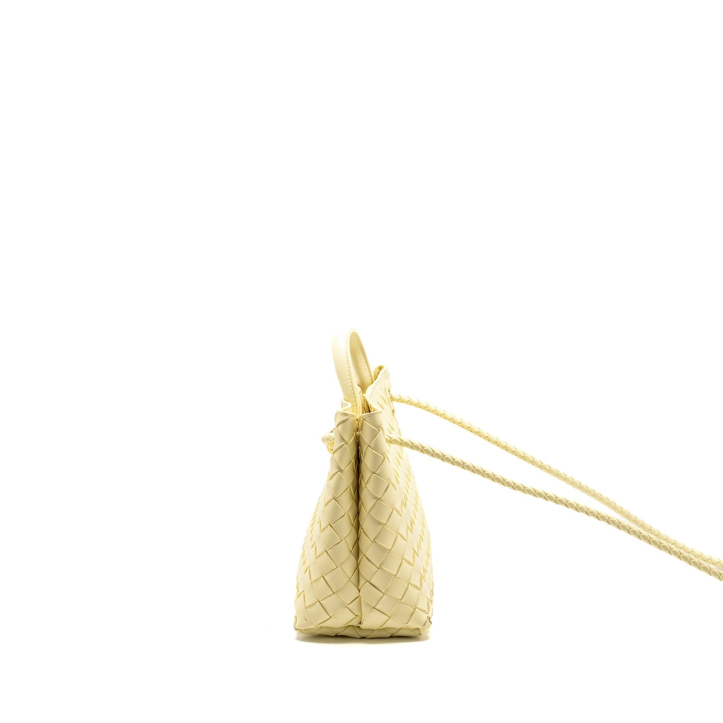 Bottega Veneta Small Andiamo Purse Lambskin Light Yellow