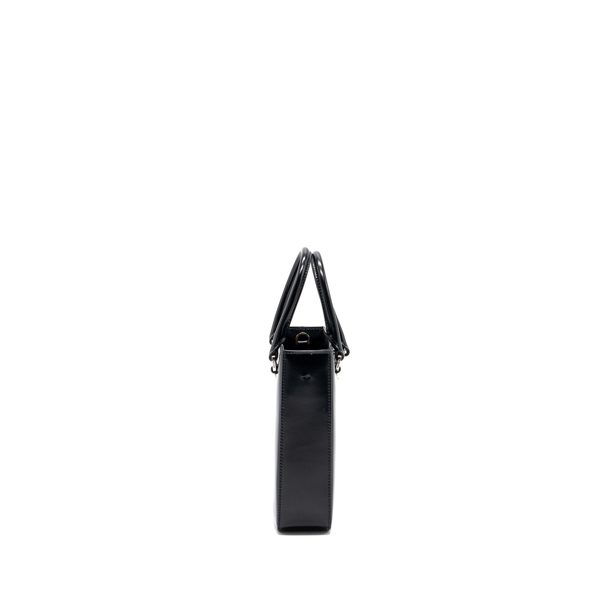 Prada Small Brushed Leather Tote Black