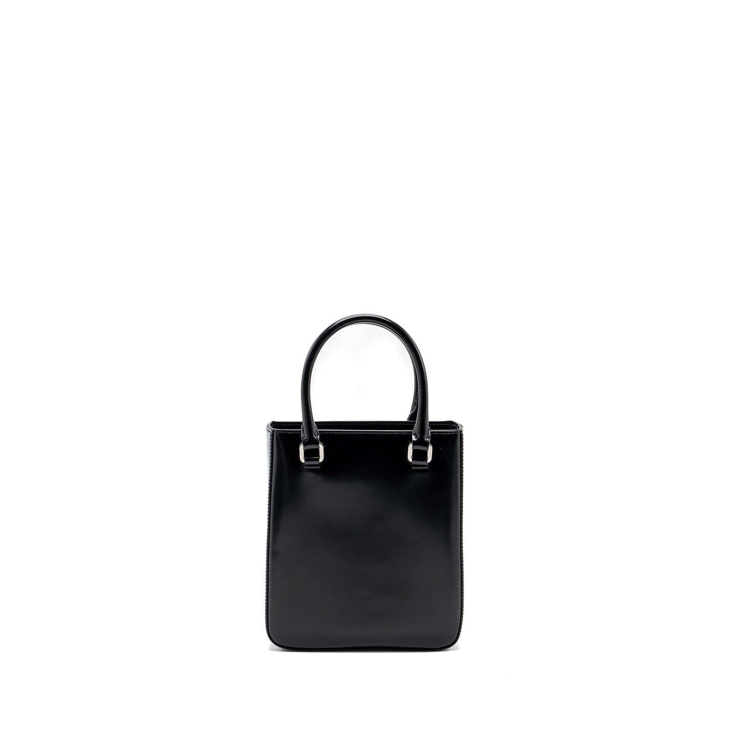 Prada Small Brushed Leather Tote Black