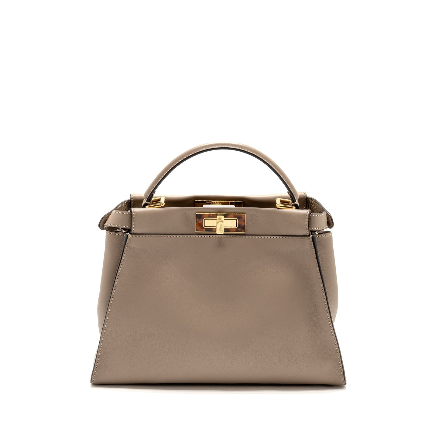 Fendi Medium Peekaboo Purse Calfskin Beige