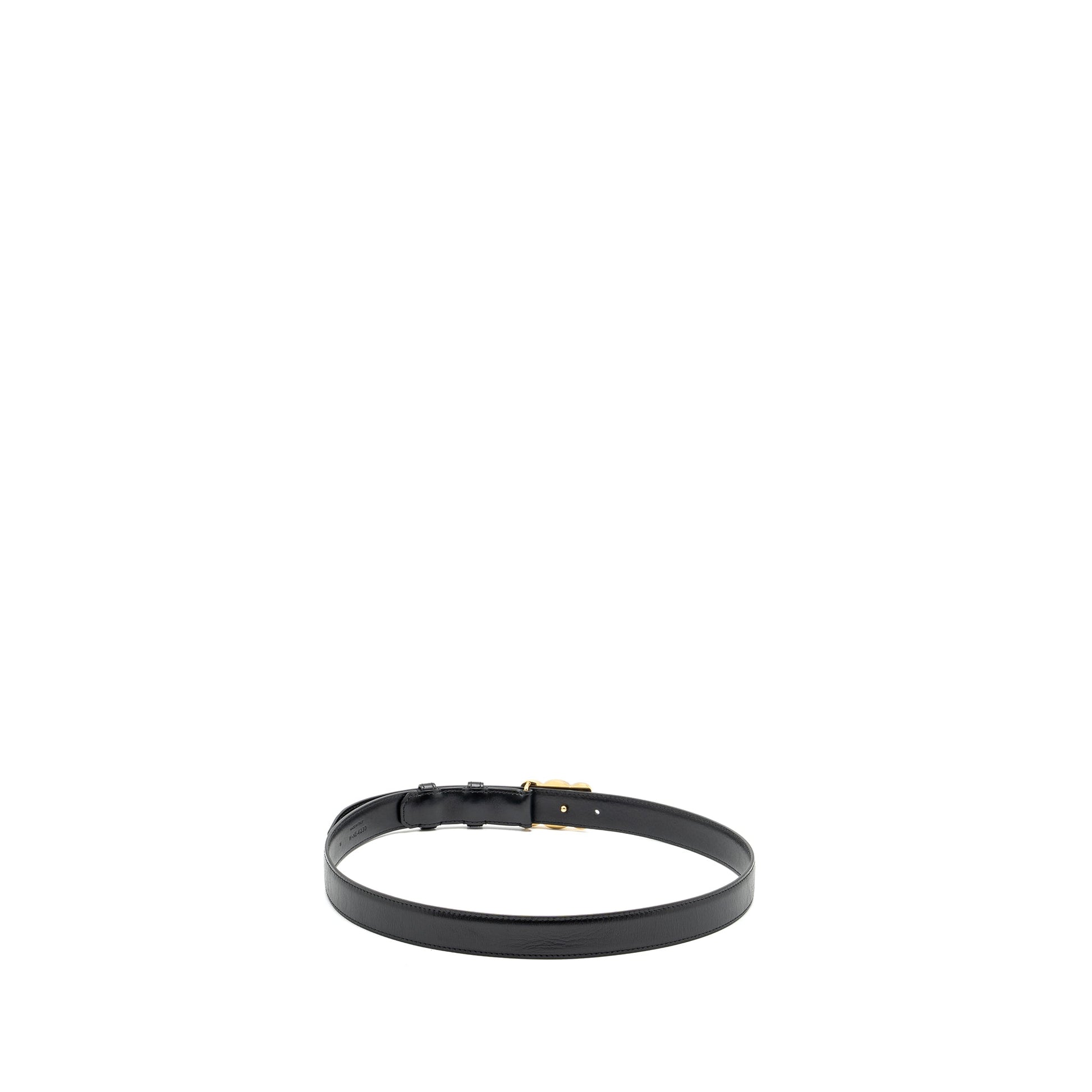 Celine Size Triomphe Belt Smooth Calfskin Black GHW