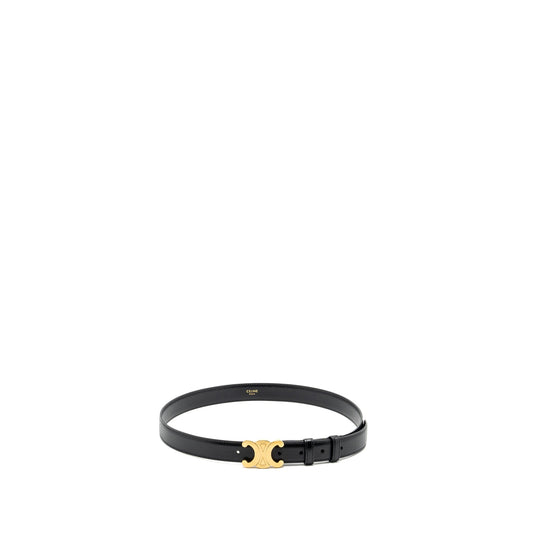 Celine Size Triomphe Belt Smooth Calfskin Black GHW