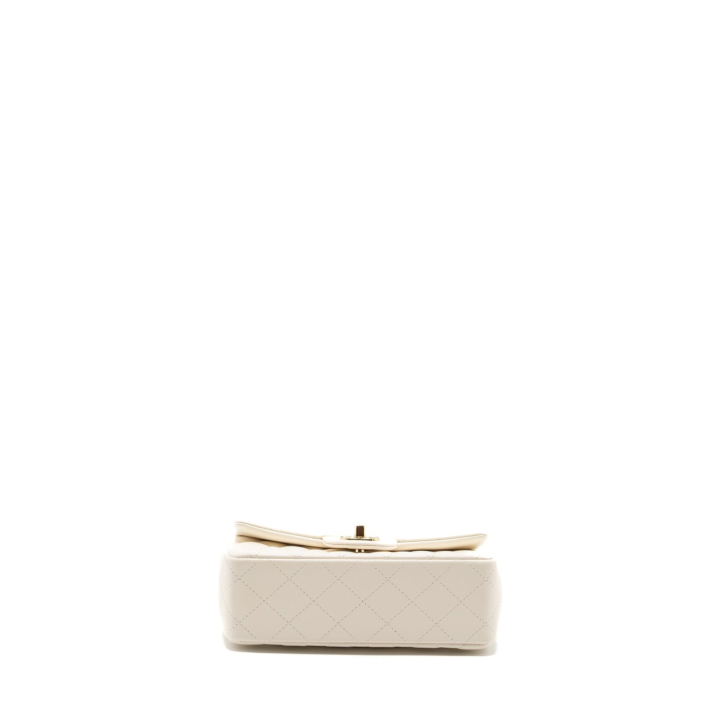 Chanel Mini Rectangular Flap Bag Lambskin White L (microchip)