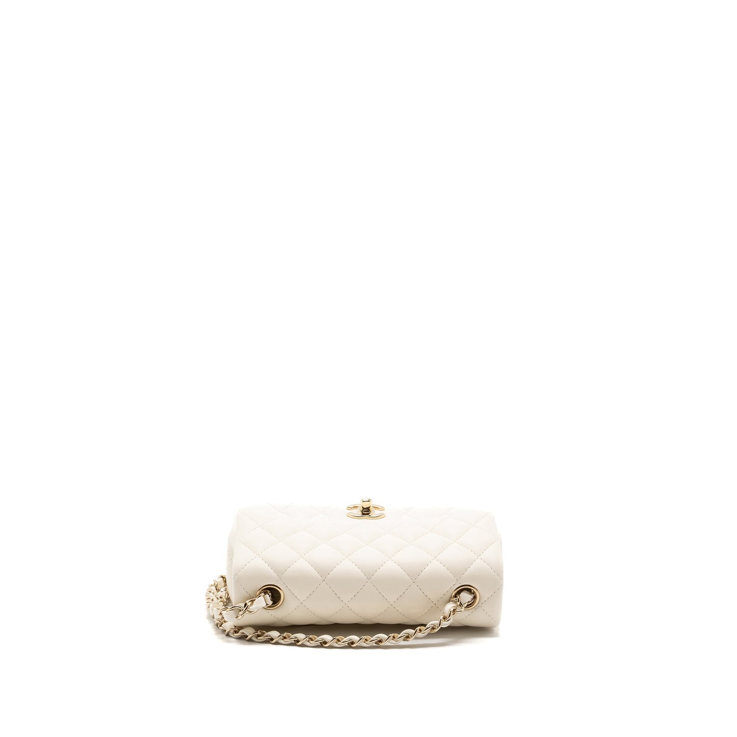 Chanel Mini Rectangular Flap Bag Lambskin White L (microchip)