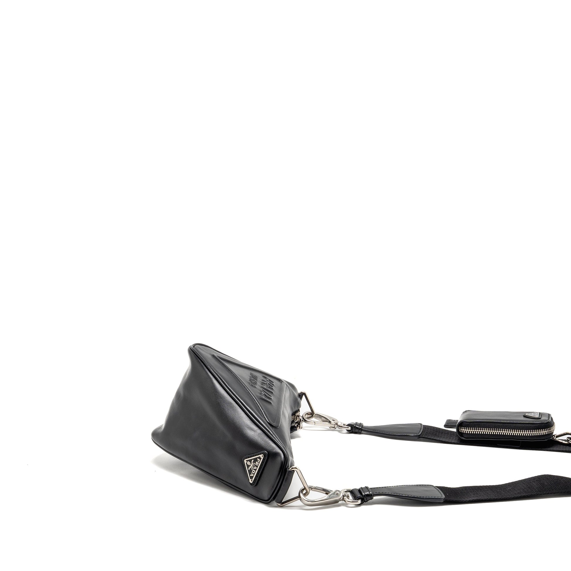 Prada triangle Mini Purse leather black