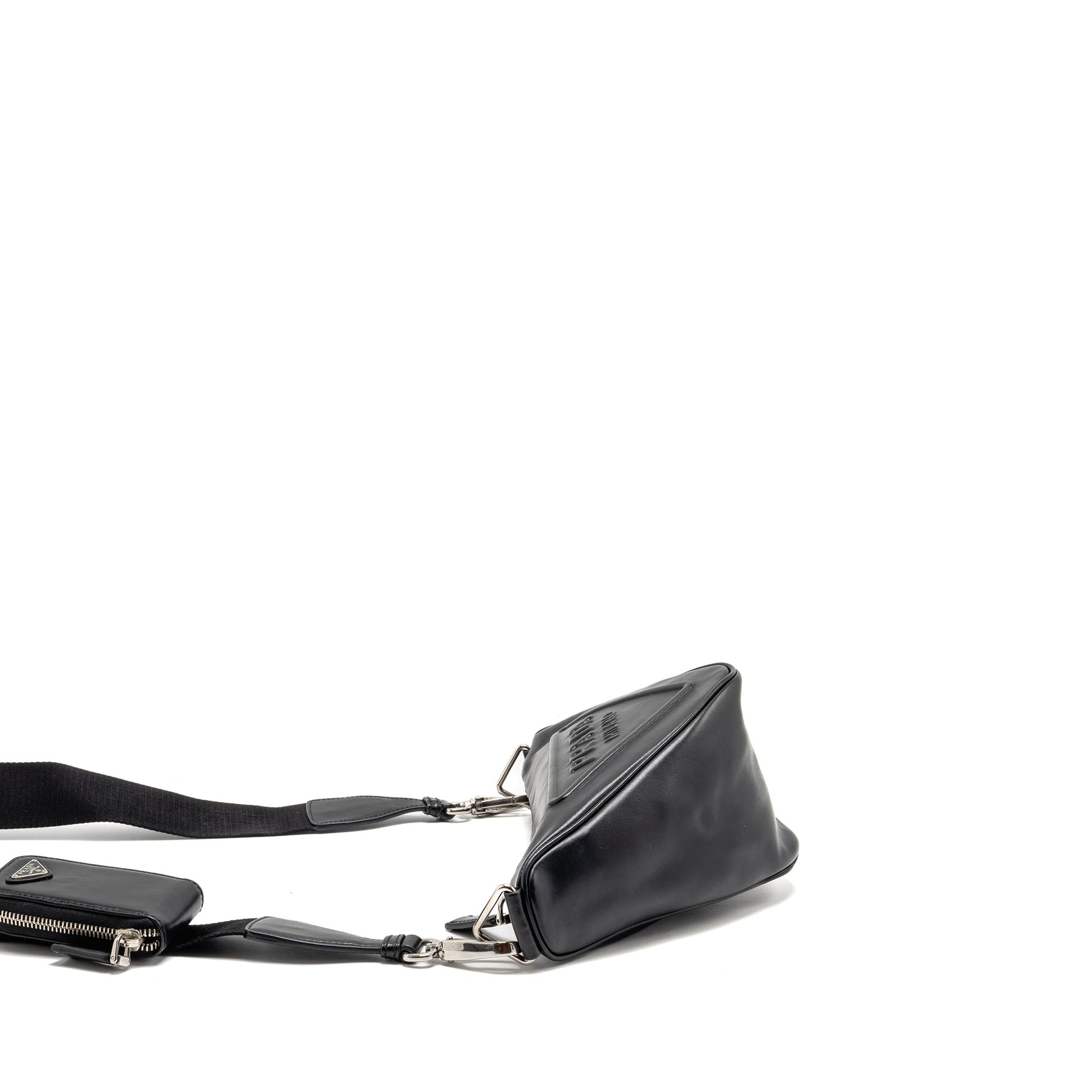 Prada triangle Mini Purse leather black
