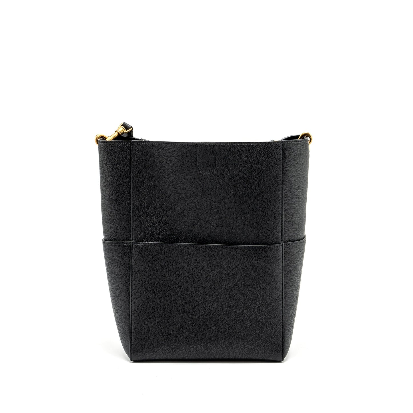Celine Sangle Bucket Bag Grained Calfskin Black GHW