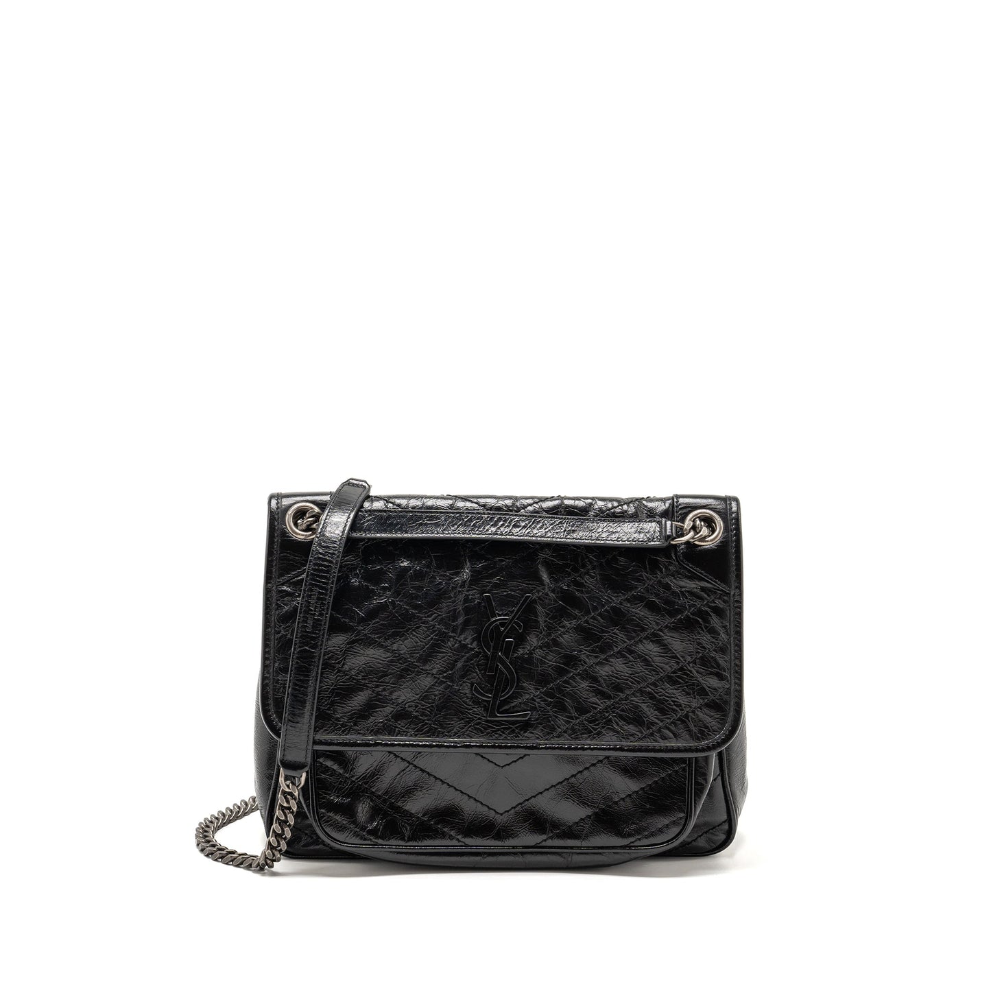 Saint Laurent/ Medium Niki Chain Purse Vintage Calfskin Black