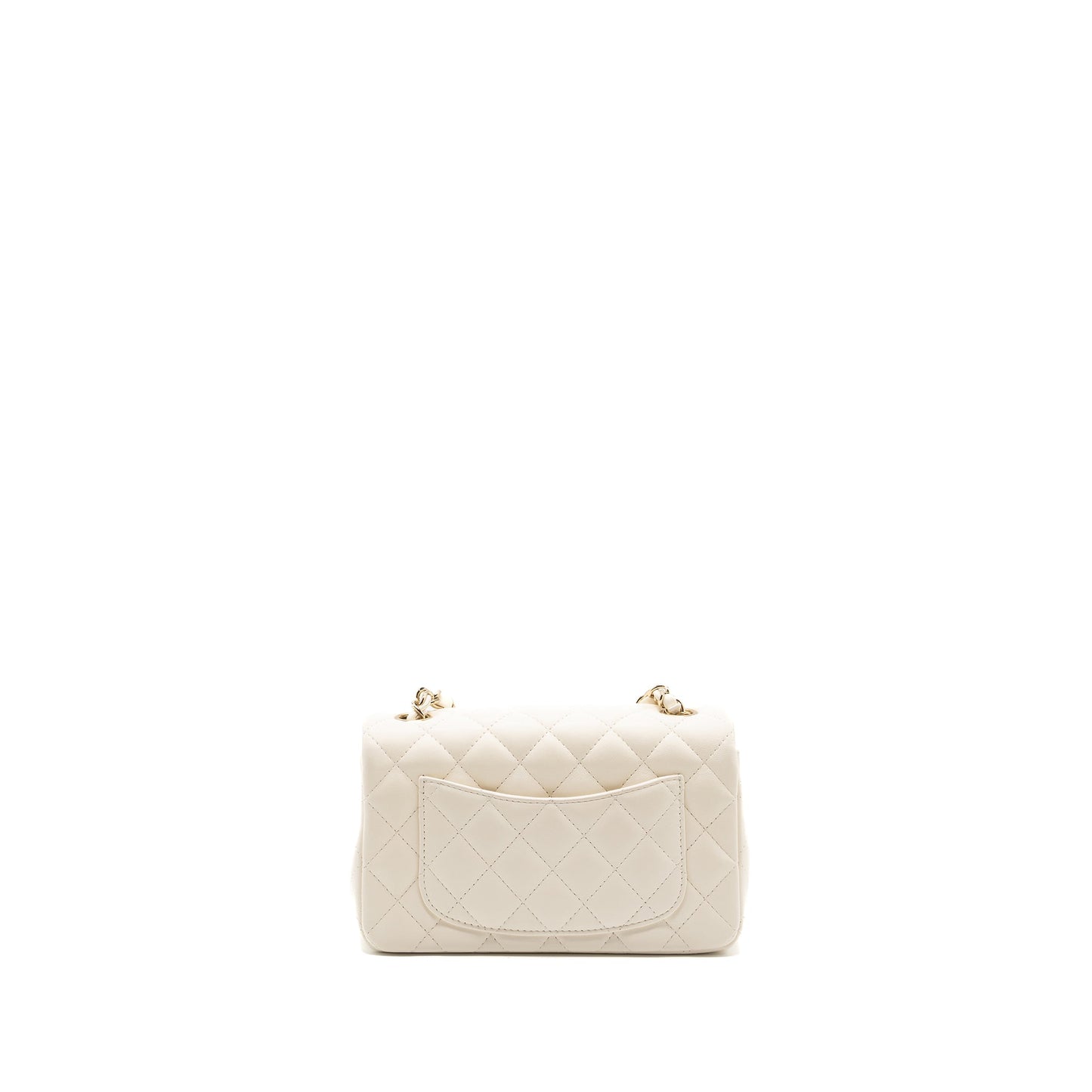 Chanel Mini Rectangular Flap Bag Lambskin White L (microchip)