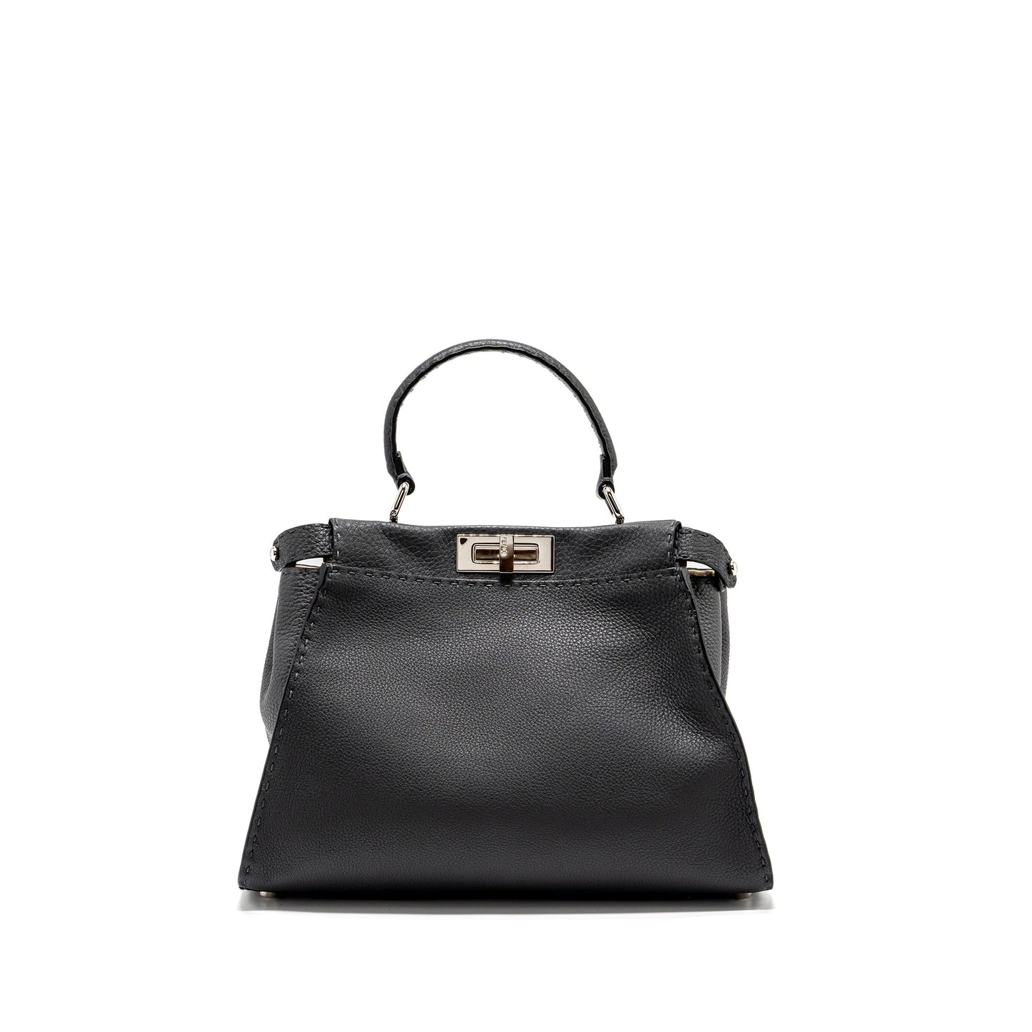 Fendi Medium Peekaboo Purse Selleria Leather Black