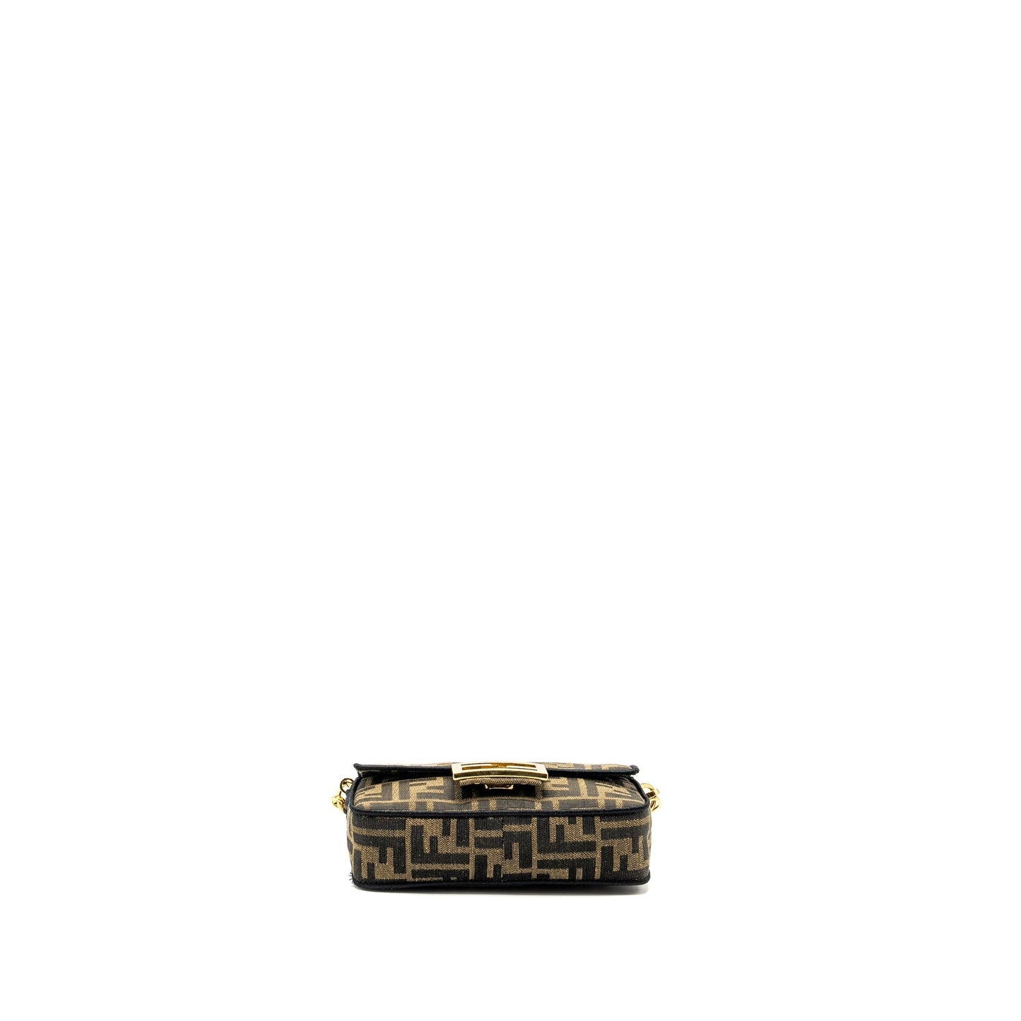 Fendi Mini Baguette Purse Jacquard Fabric Brown