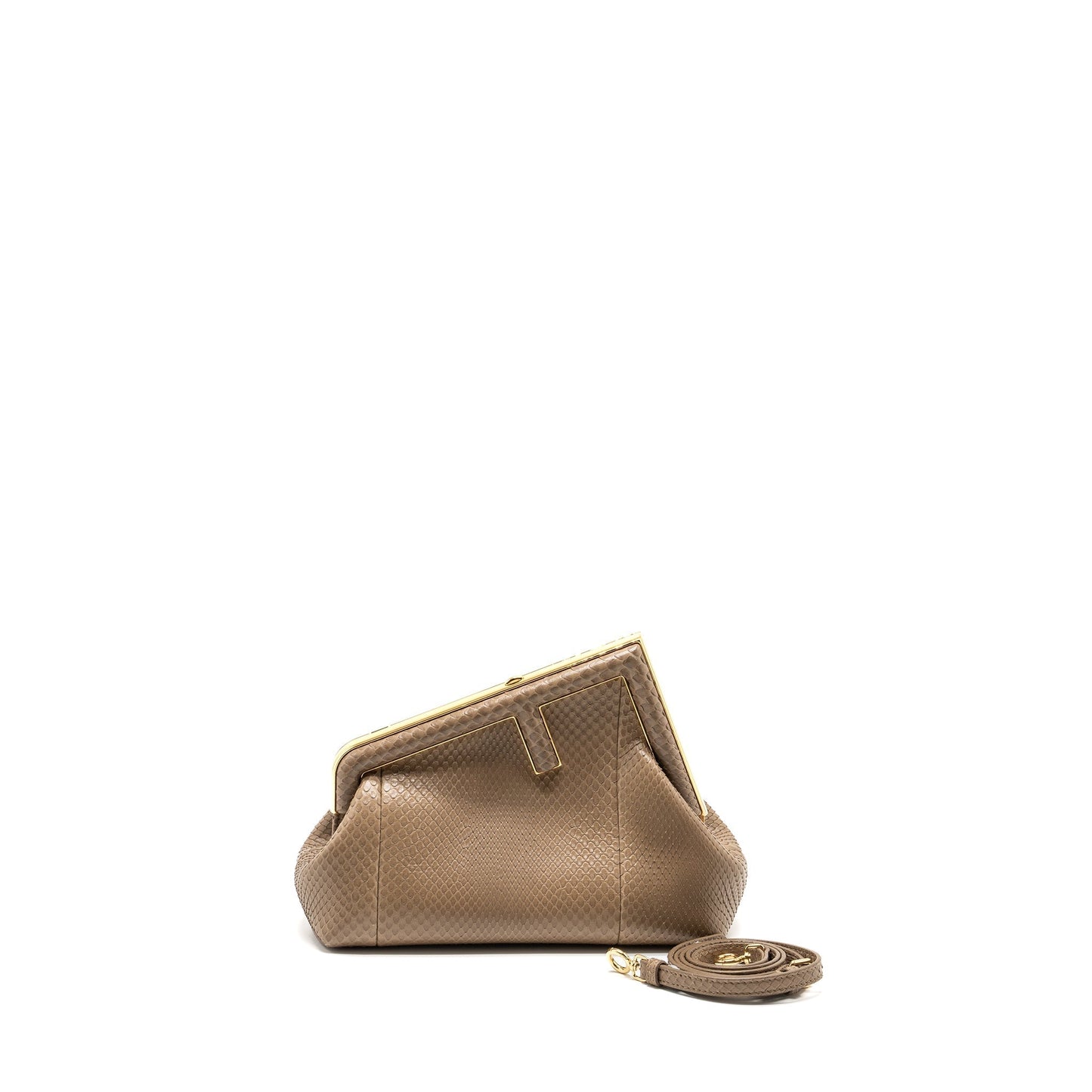 Fendi First Small Purse Python Beige