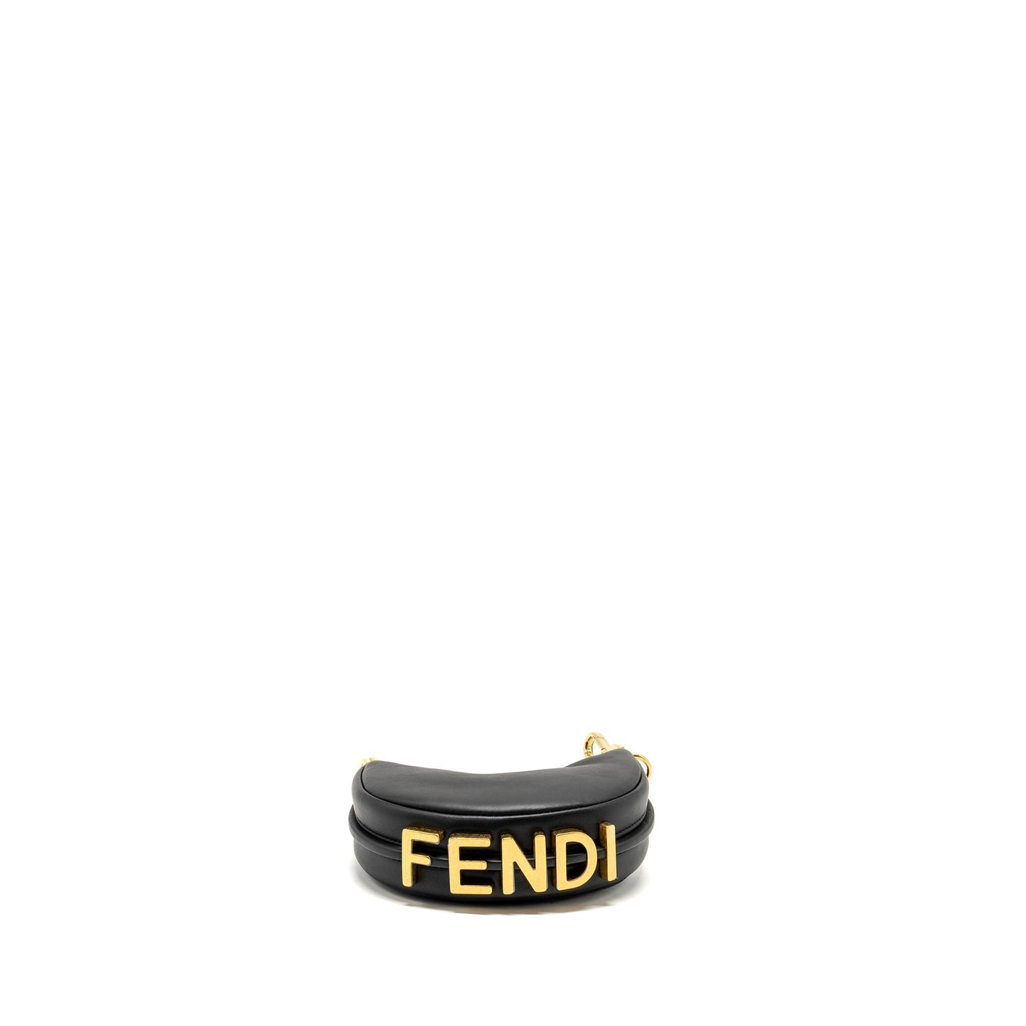 Fendi Nano Fendigraphy Leather Charm Calfskin Black