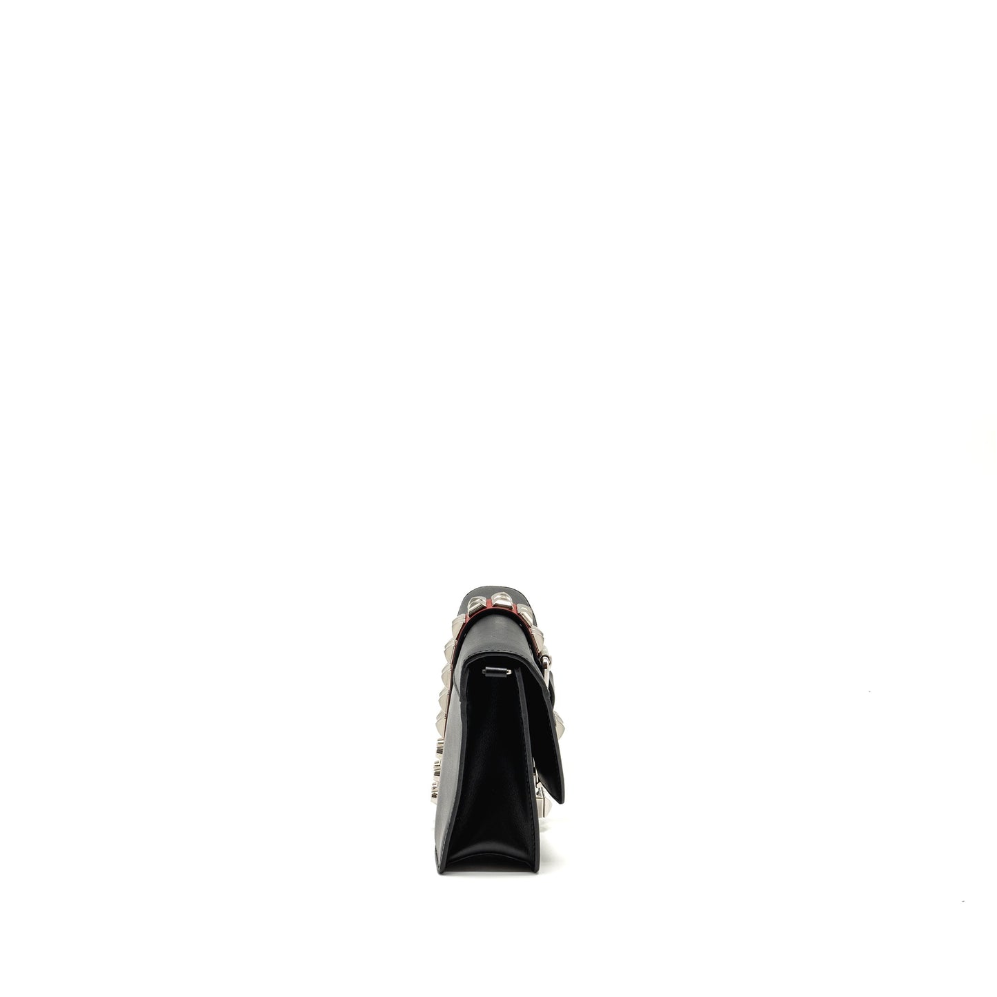 Prada Electra City Flap Purse Calfskin Black/Red
