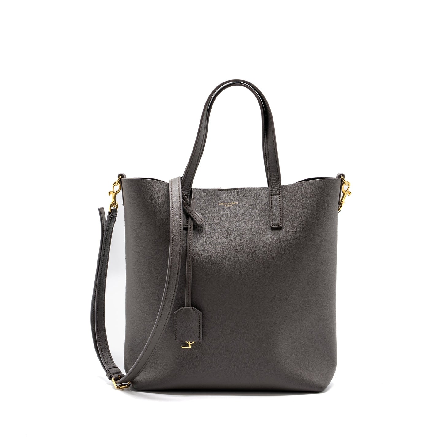 Saint Laurent toy shopping north / south Purse leather grey