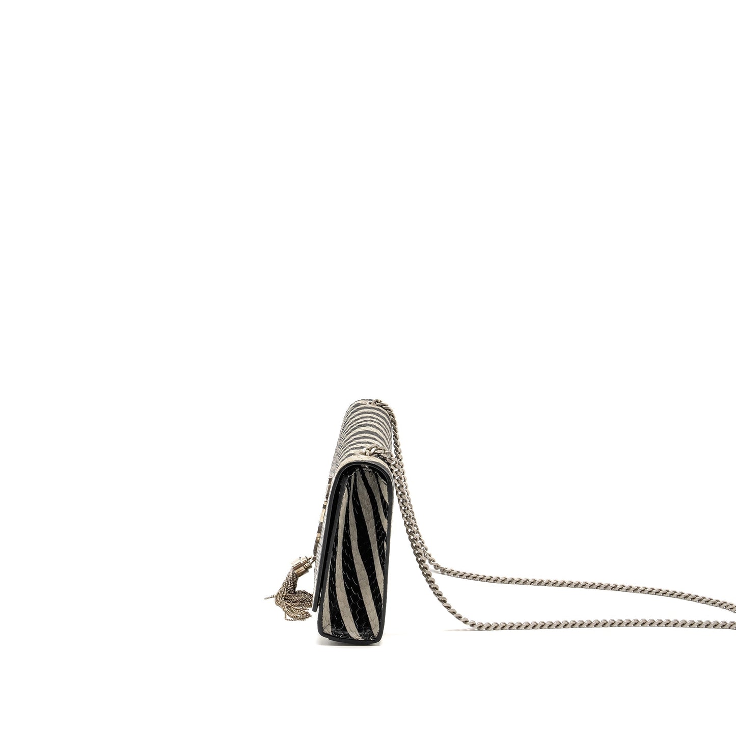 Saint Laurent/ Medium Kate Mini Purse With Tassel Embossed Leather Black/White